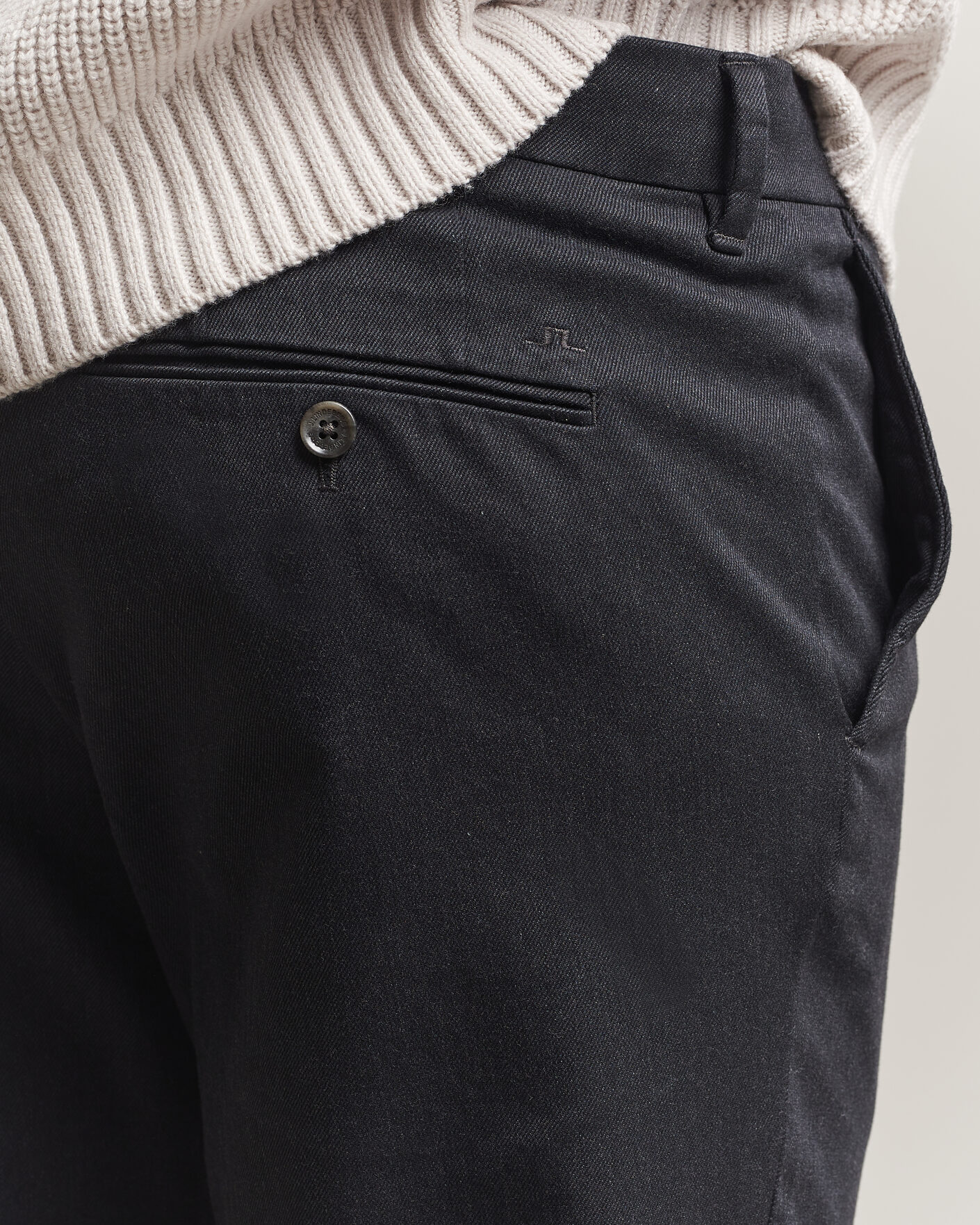 Heren | Broeken | J.Lindeberg | Chase Stretch Flannel Trousers Dark Grey