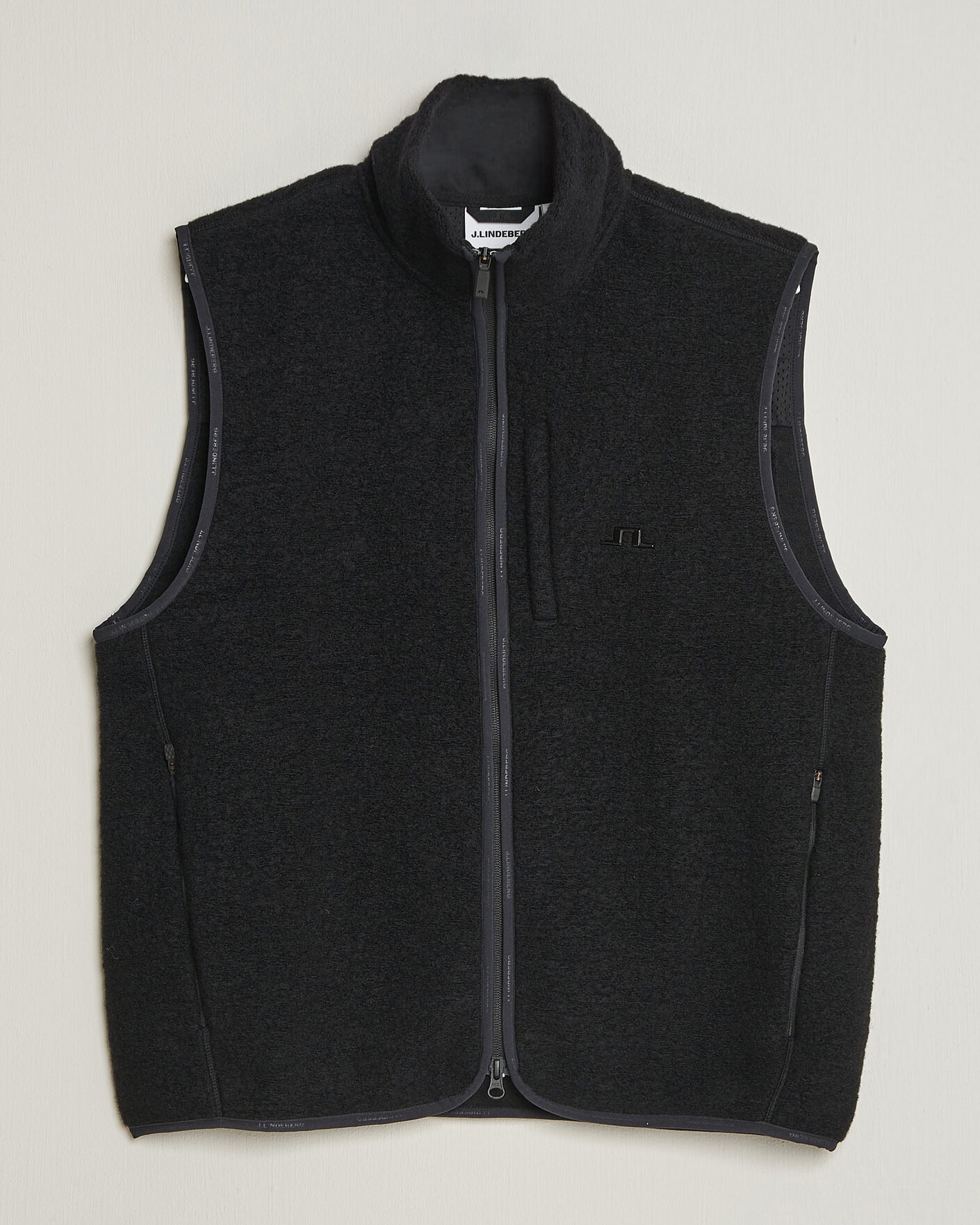 Heren | Gilets | J.Lindeberg | Duncan Wool Fleece Vest Black