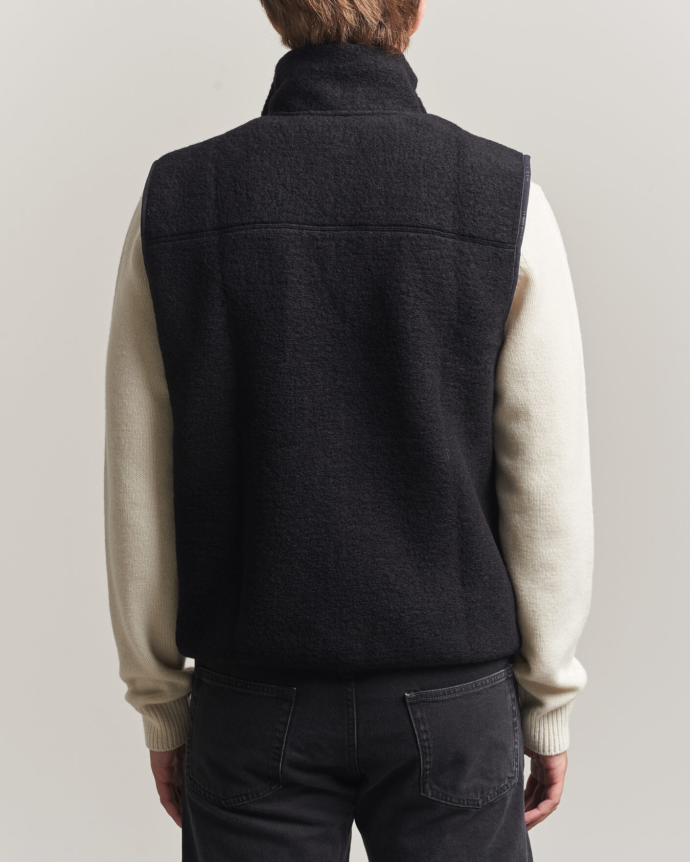 Heren | Gilets | J.Lindeberg | Duncan Wool Fleece Vest Black