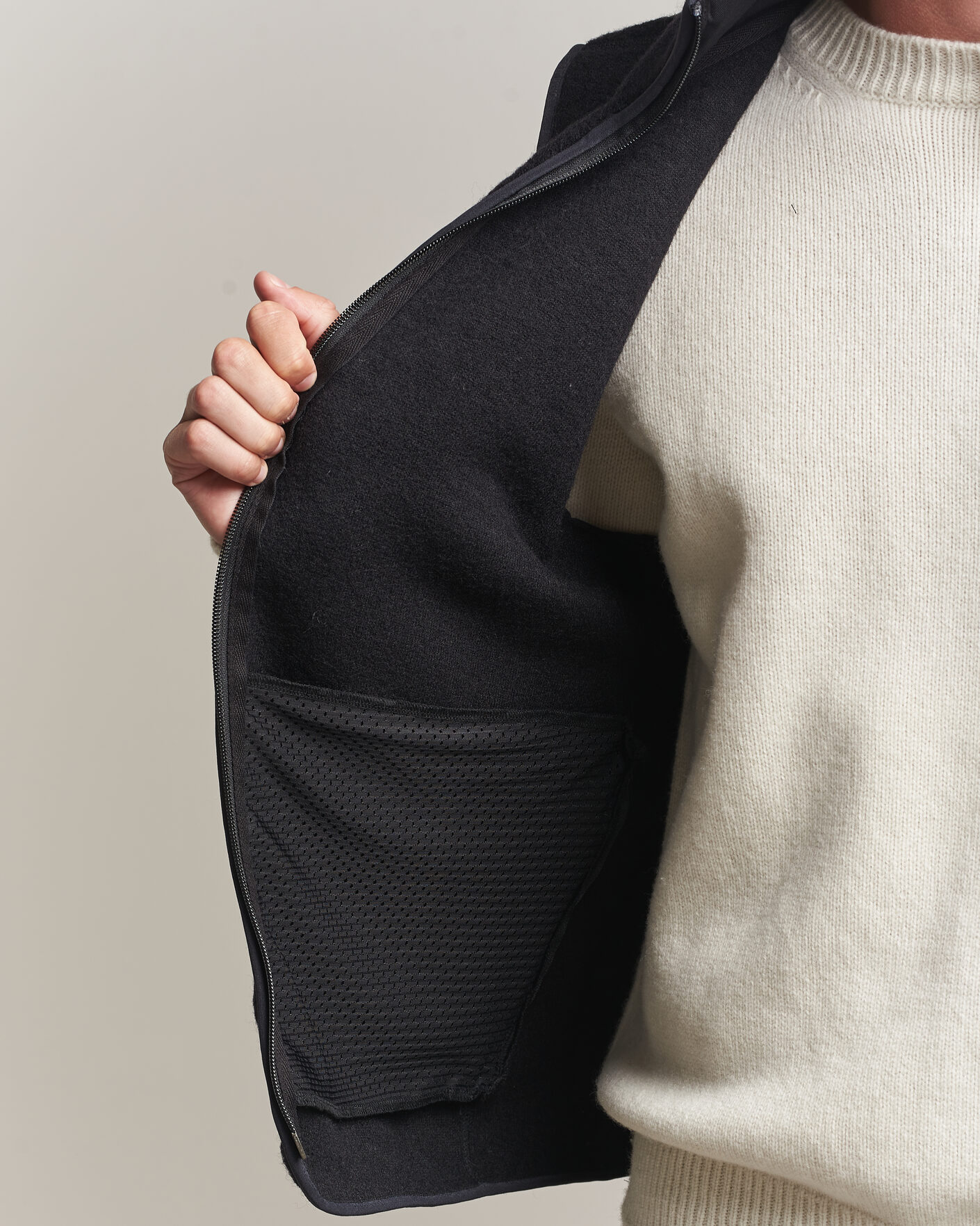 Heren | Gilets | J.Lindeberg | Duncan Wool Fleece Vest Black