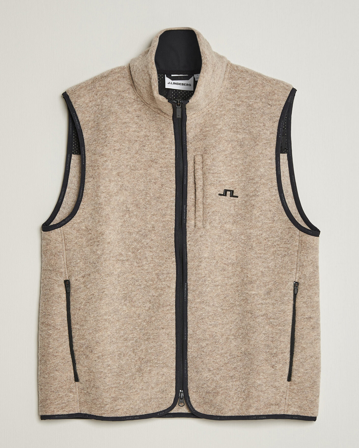 Heren | Gilets | J.Lindeberg | Duncan Wool Fleece Vest Moonbeam
