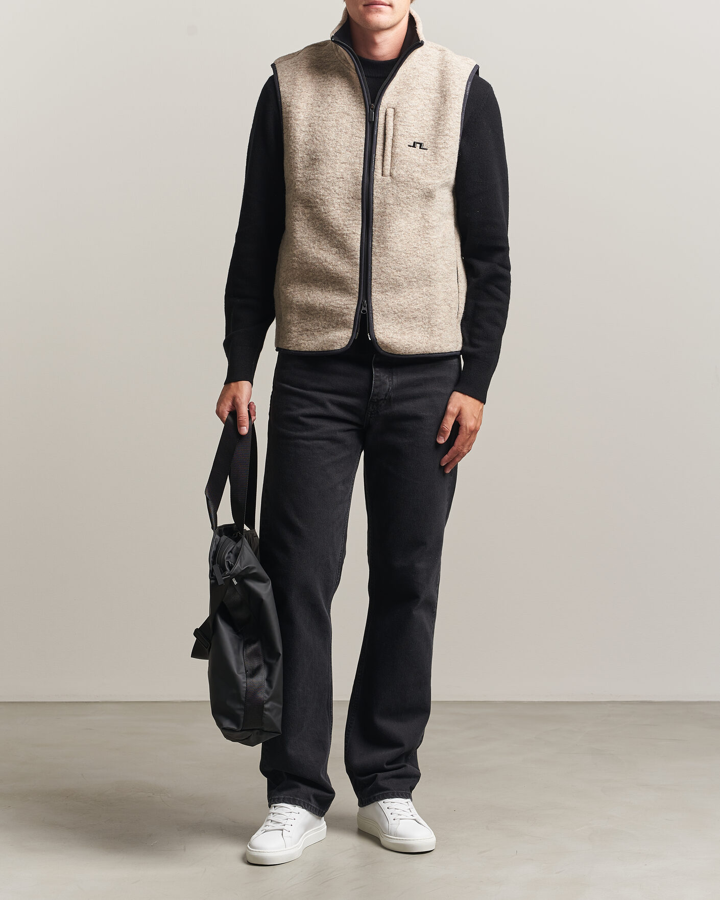 Heren | Gilets | J.Lindeberg | Duncan Wool Fleece Vest Moonbeam
