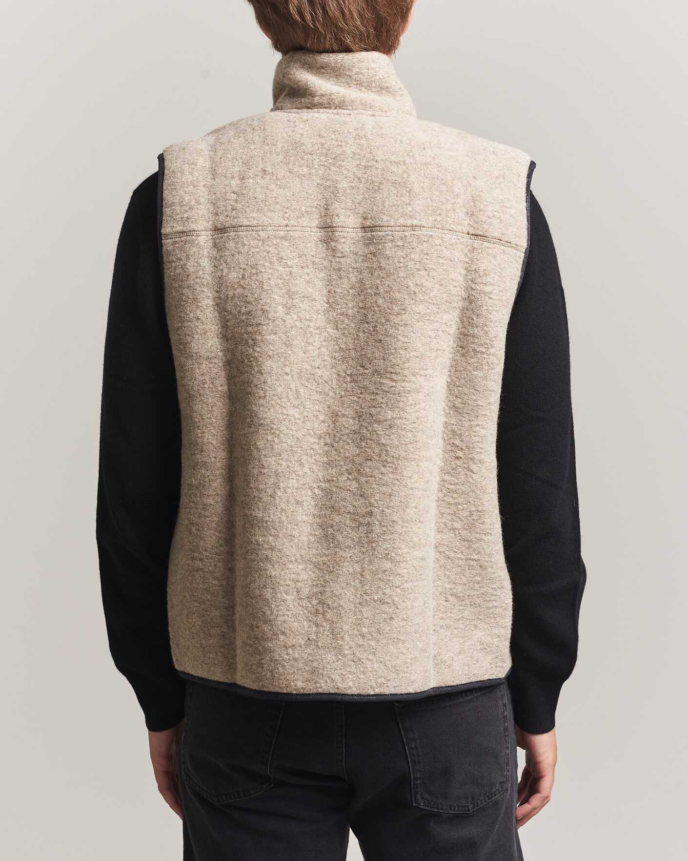 Heren | Gilets | J.Lindeberg | Duncan Wool Fleece Vest Moonbeam
