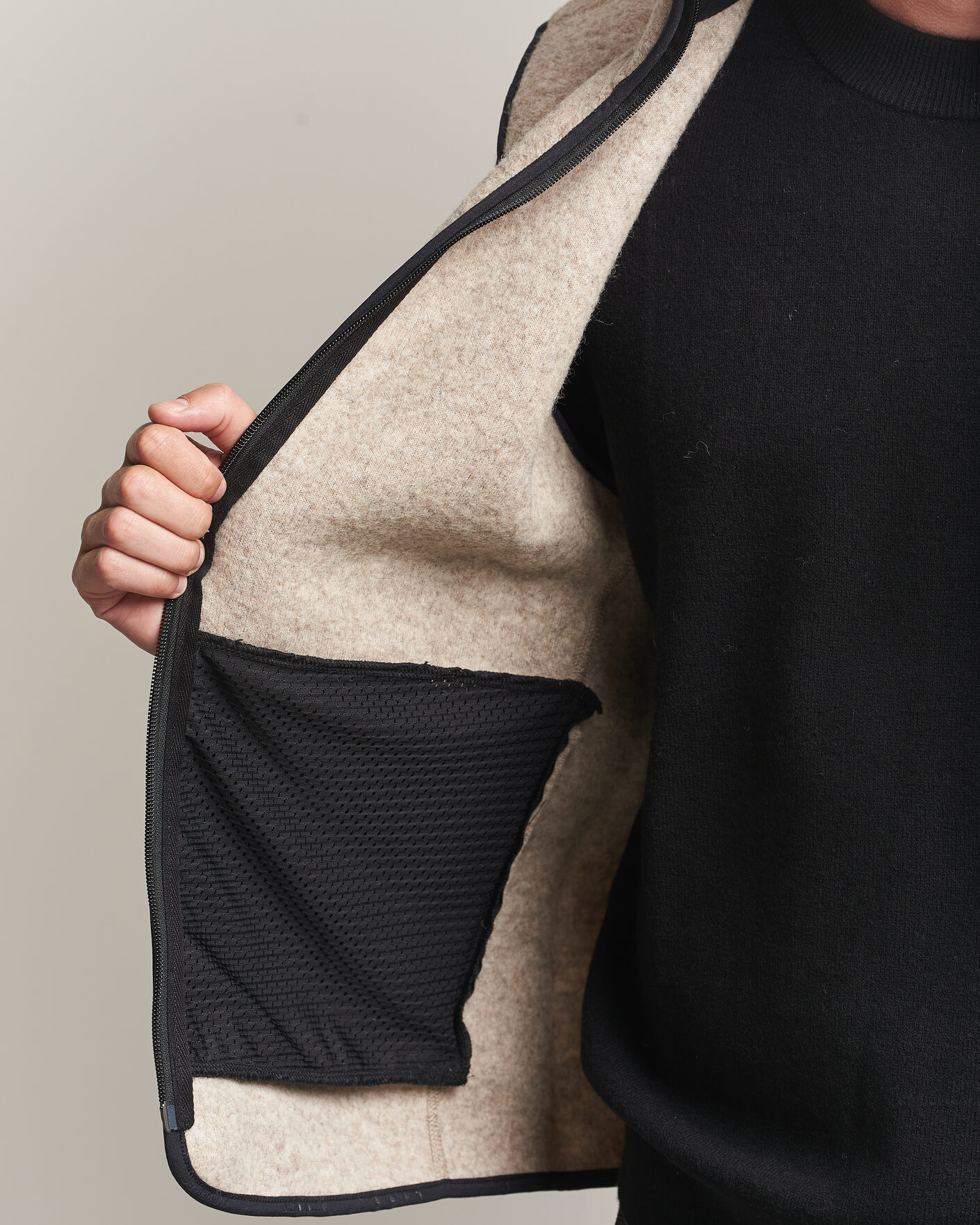 Heren | Gilets | J.Lindeberg | Duncan Wool Fleece Vest Moonbeam