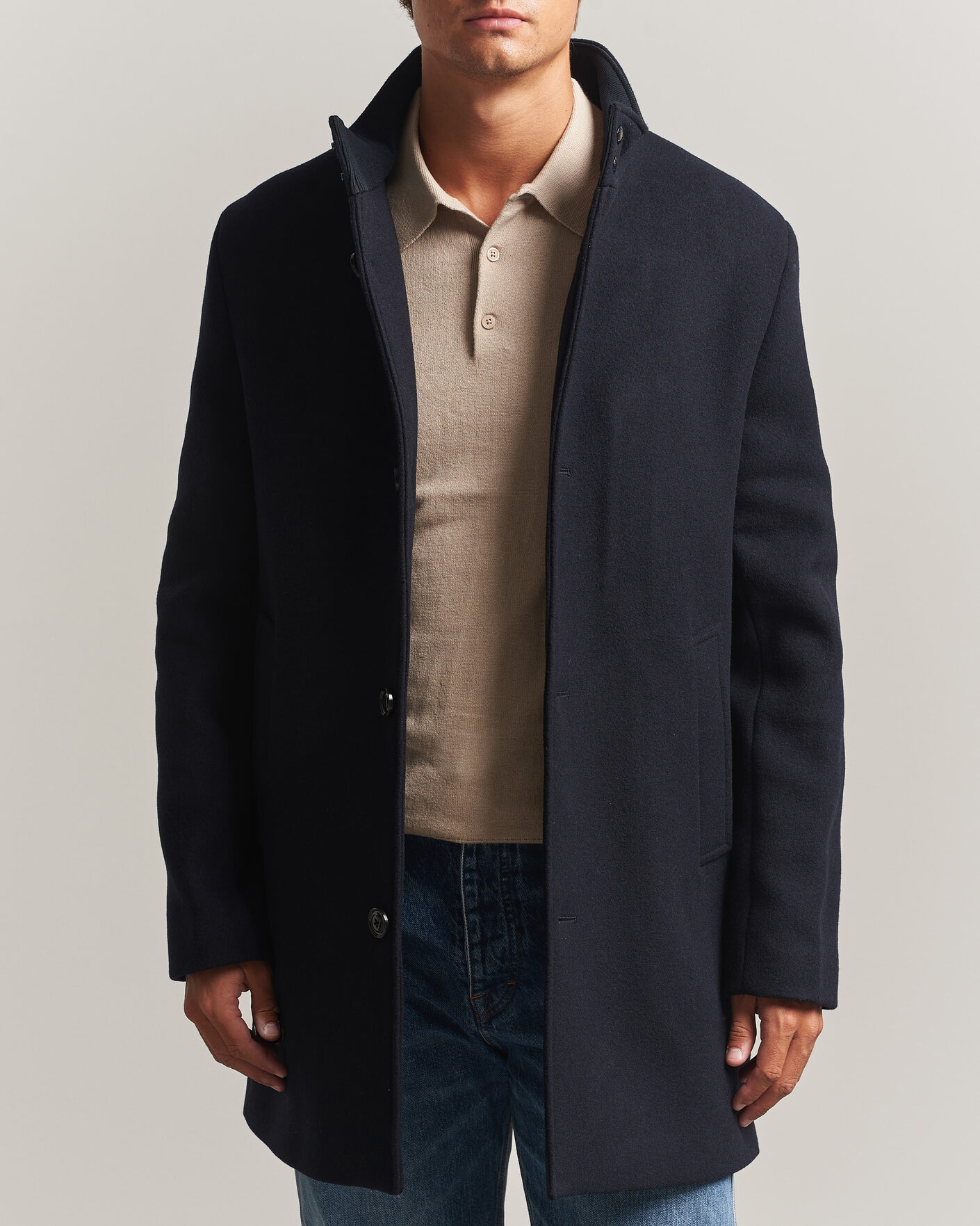 Heren | Jassen | J.Lindeberg | Lexon Wool Coat JL Navy