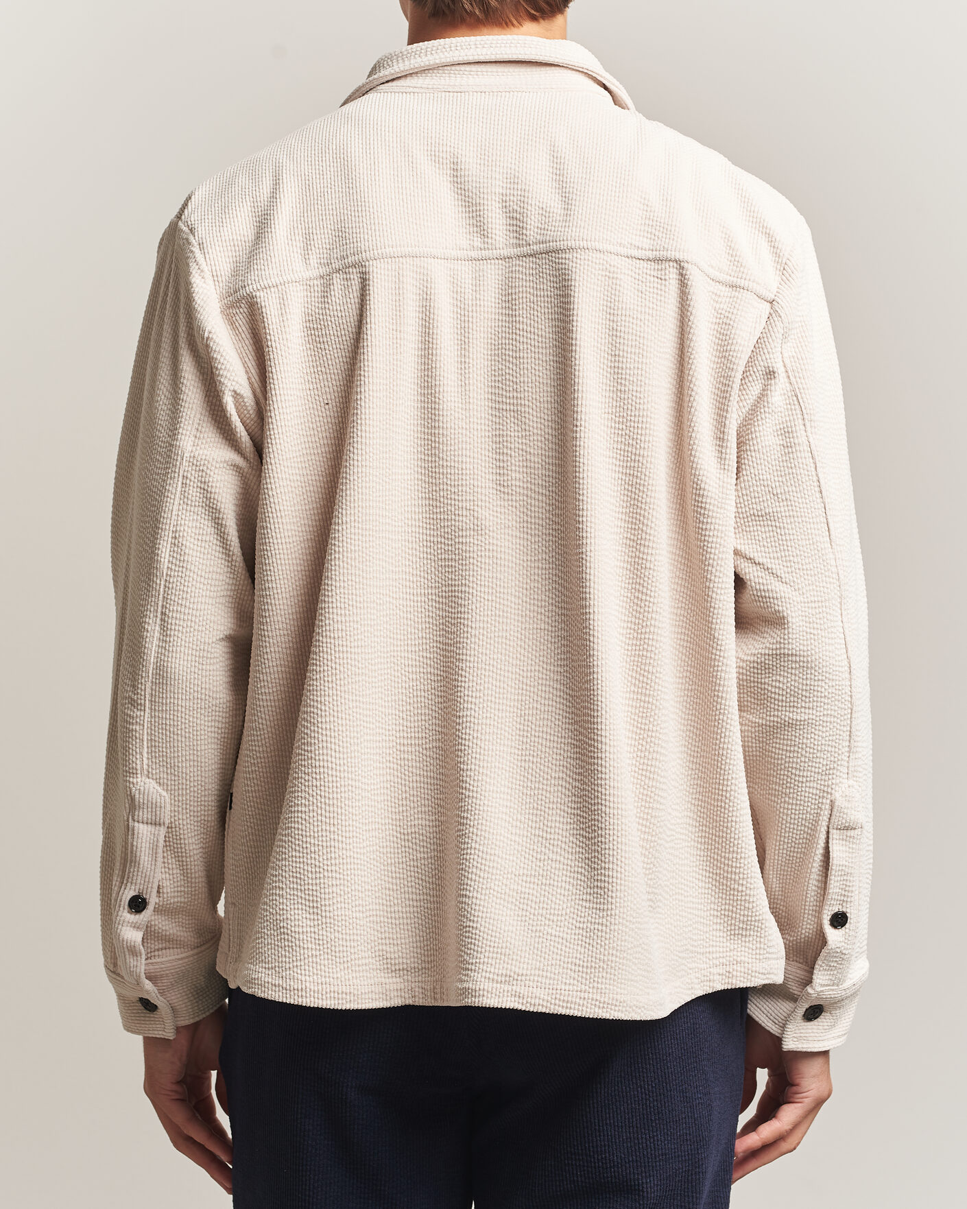 Heren | Overhemden | J.Lindeberg | Finnigan Drape Cord Overshirt Moonbeam