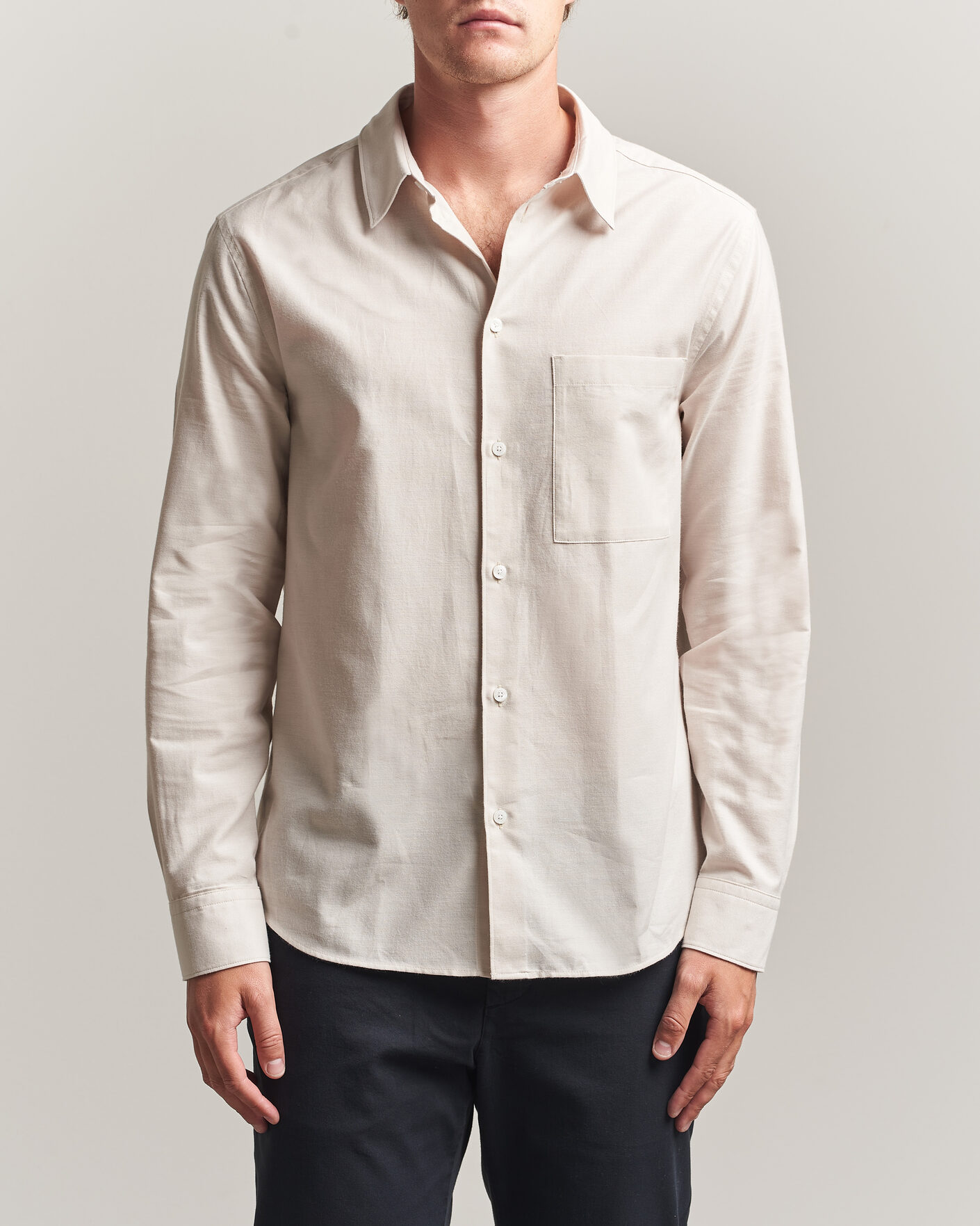Heren | Overhemden | J.Lindeberg | Marlon Flannel Shirt Moonbeam