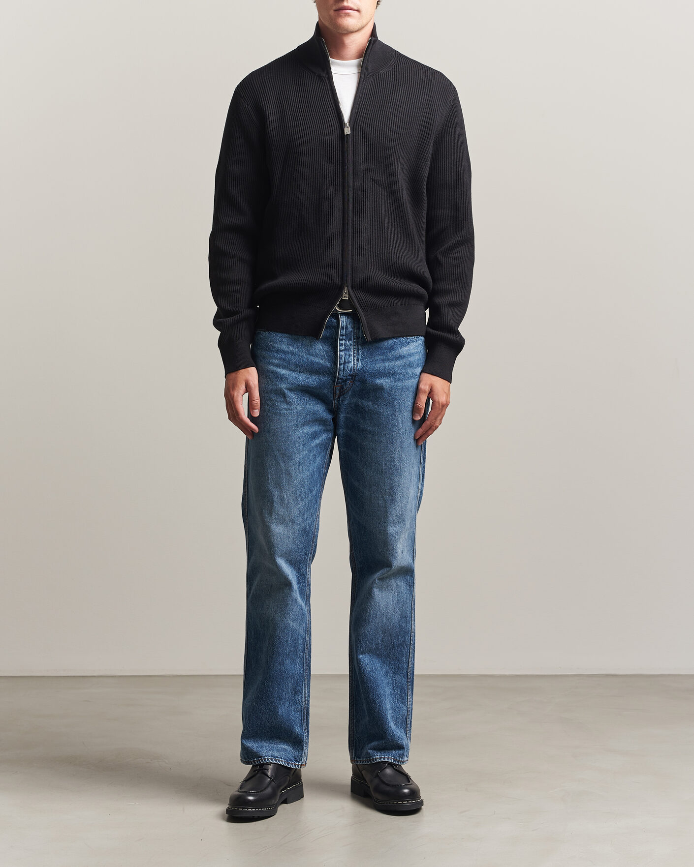 Heren | Truien | J.Lindeberg | Alexis Cotton Full Zip Black