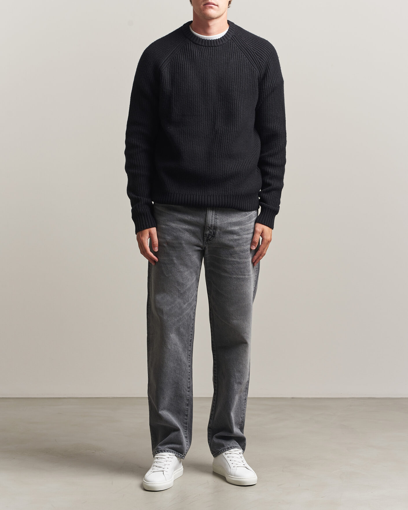 Heren | Truien | J.Lindeberg | Hallow Wool Blend Knitted Sweater Black