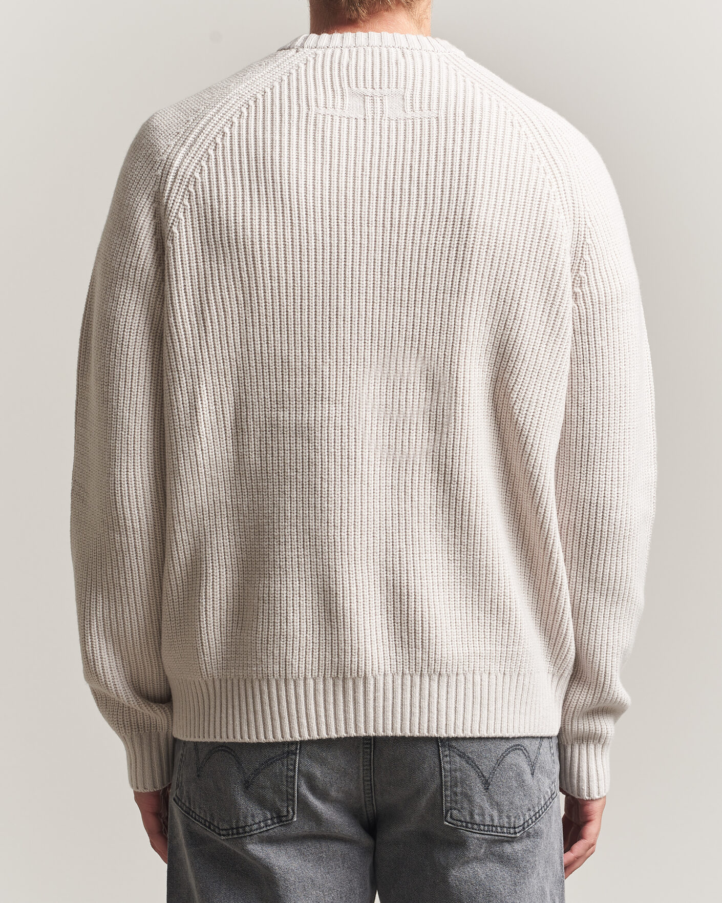 Heren | Truien | J.Lindeberg | Hallow Wool Blend Knitted Sweater Moonbeam