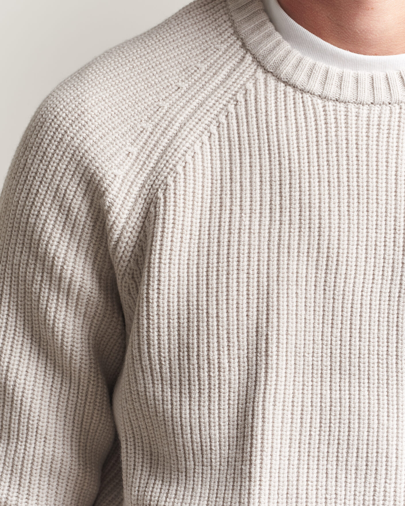 Heren | Truien | J.Lindeberg | Hallow Wool Blend Knitted Sweater Moonbeam