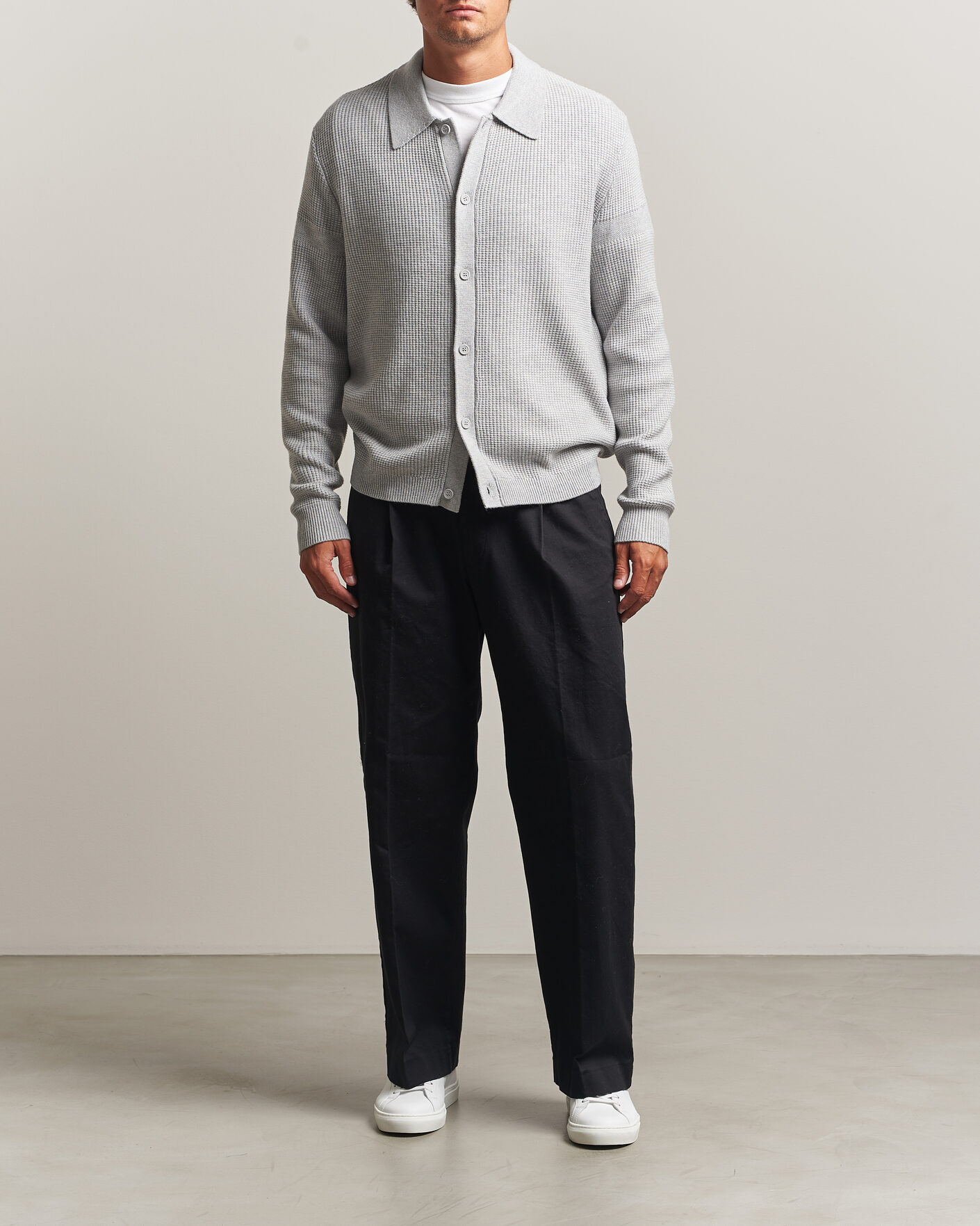 Heren | Truien | J.Lindeberg | Willem Knitted Cardigan Light Grey Melange