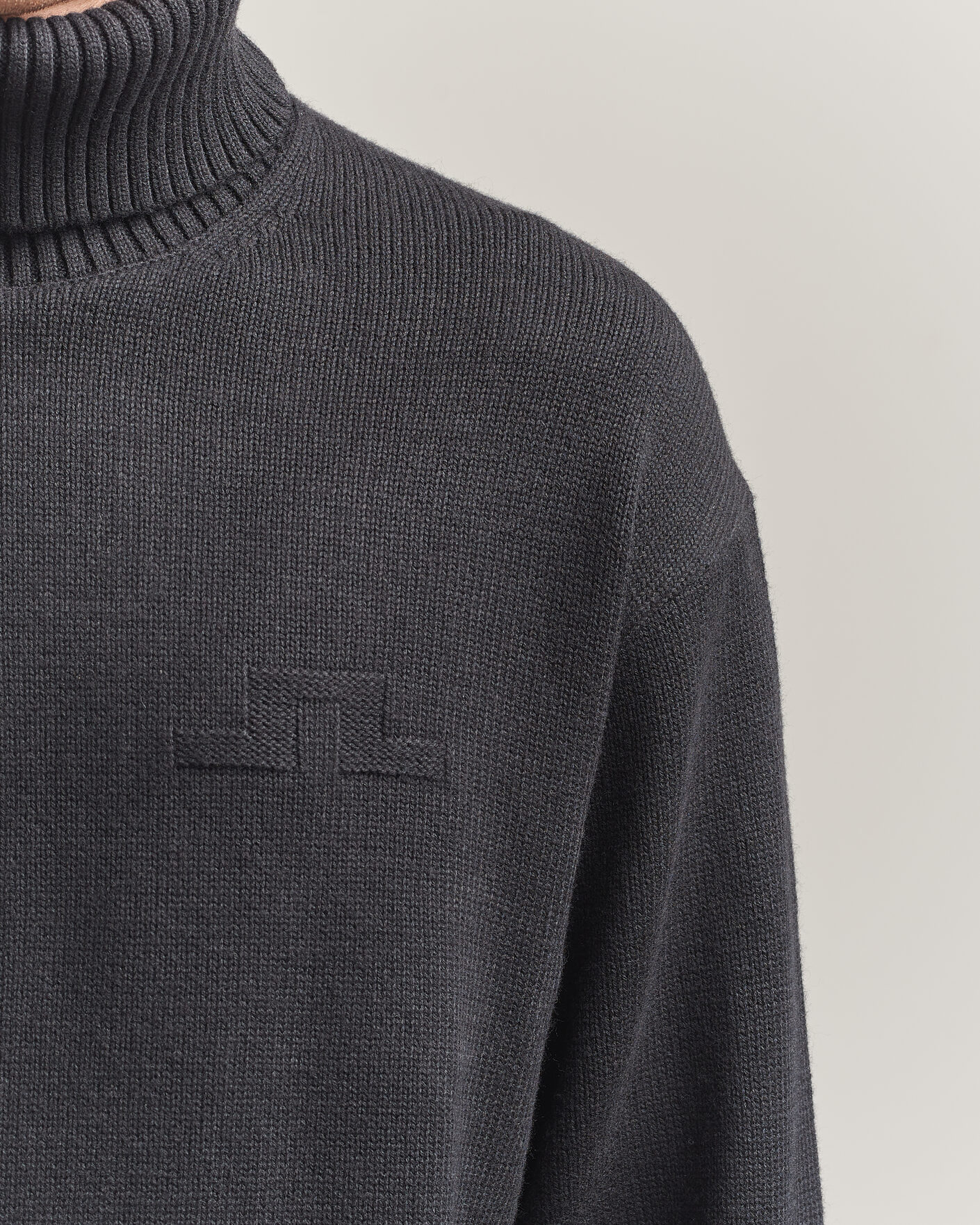 Heren | Truien | J.Lindeberg | Eddy Wool/Cotton Knitted Turtleneck Black