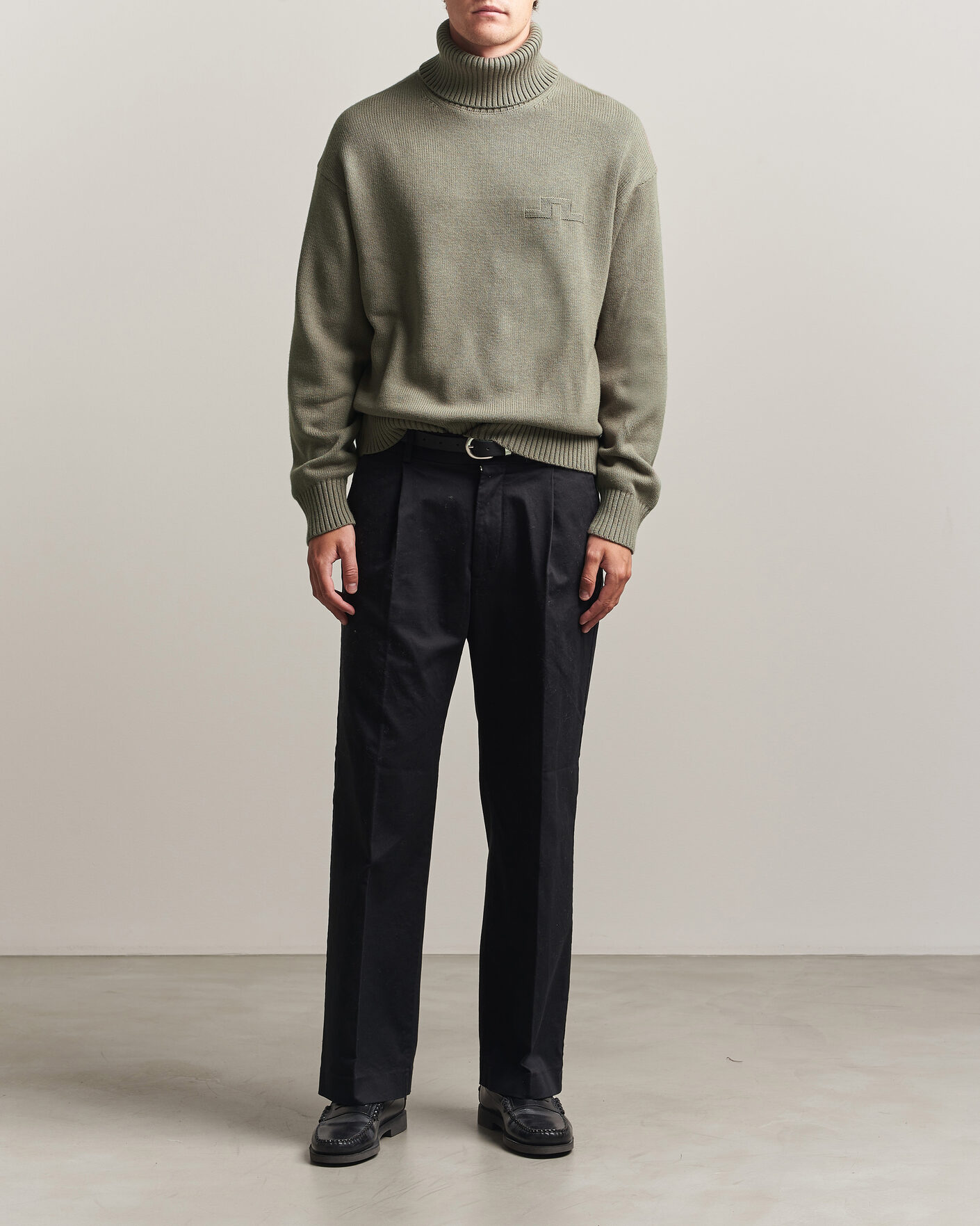 Heren | Truien | J.Lindeberg | Eddy Wool/Cotton Knitted Turtleneck Brindle