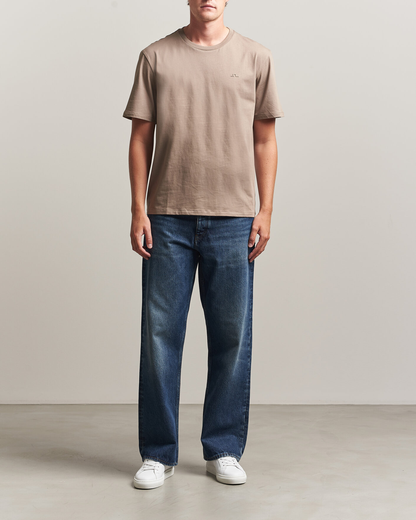 Heren | T-shirts | J.Lindeberg | Alpha Crew Neck T-Shirt Brindle