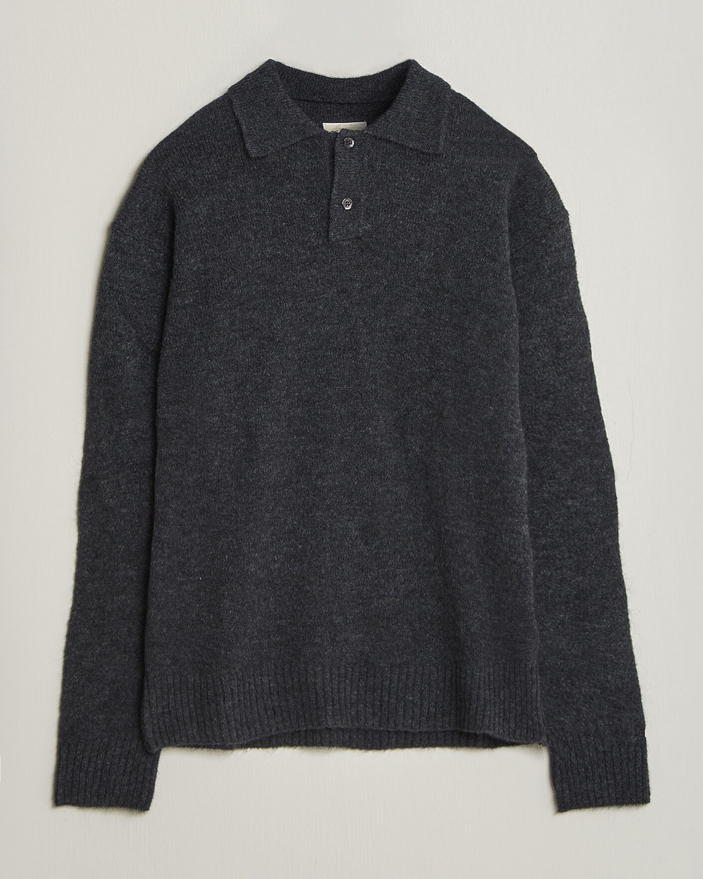 Heren | Truien | Forét | Alpine Polo Knit Dark Grey Melange