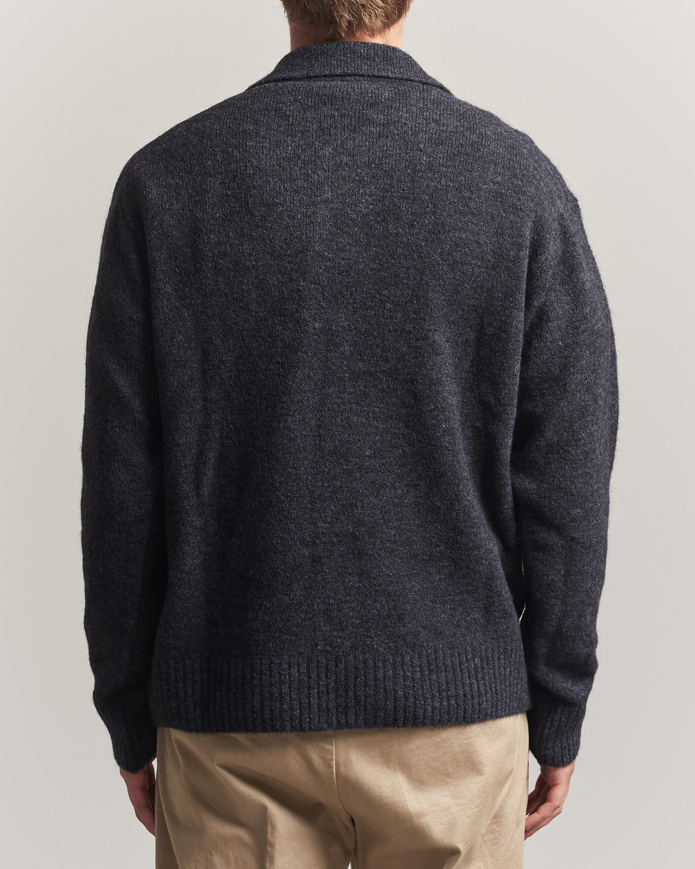 Heren | Truien | Forét | Alpine Polo Knit Dark Grey Melange