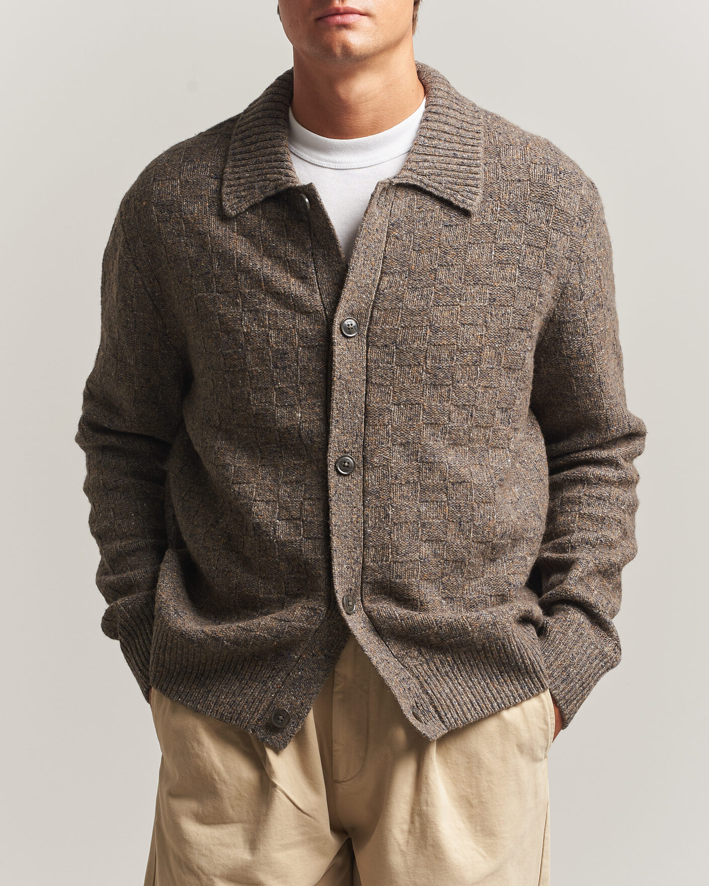 Heren | Truien | Forét | Area Wool Cardigan Jacket Taupe