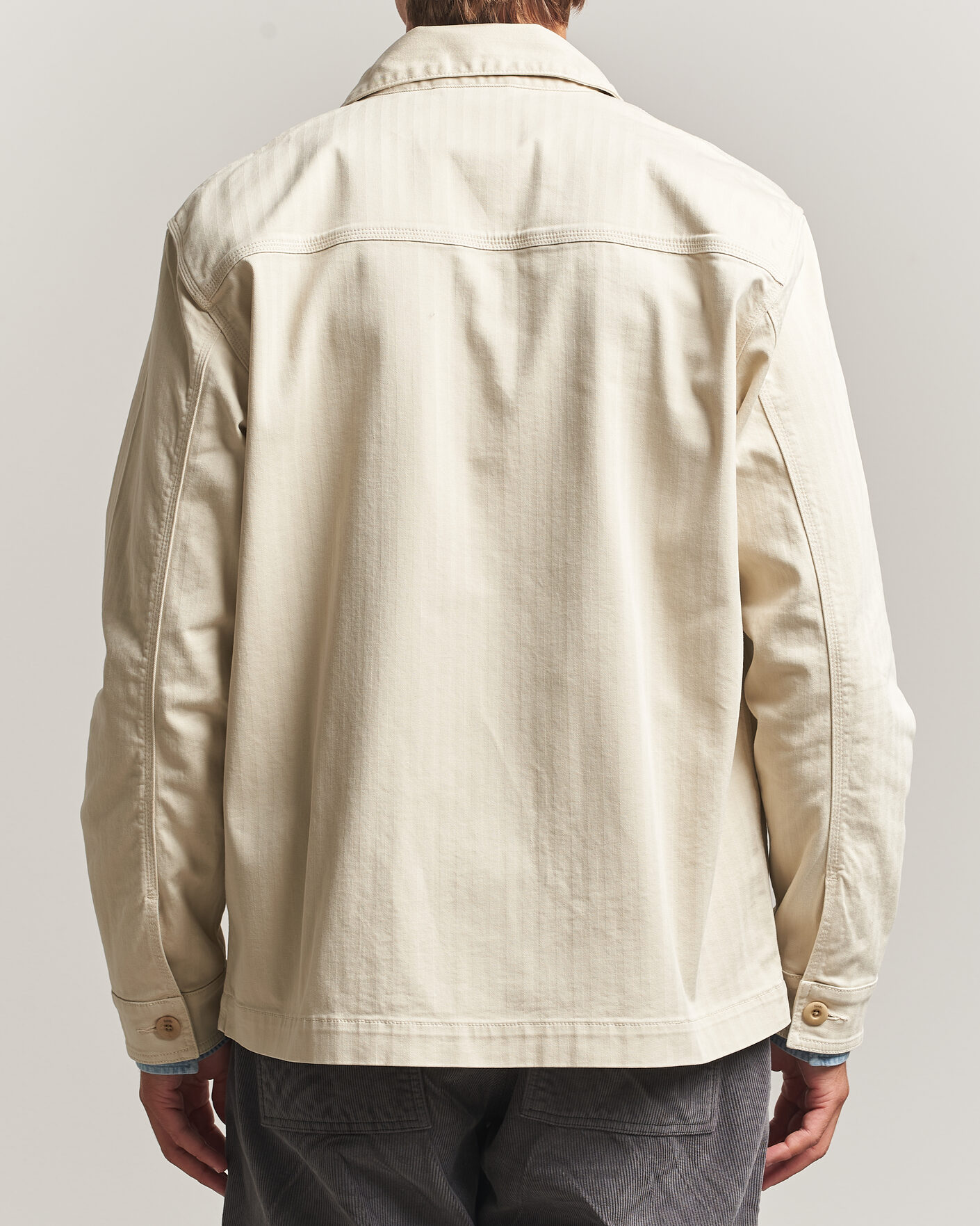 Heren | Overhemden | Forét | Berry Herringbone Overshirt Oat