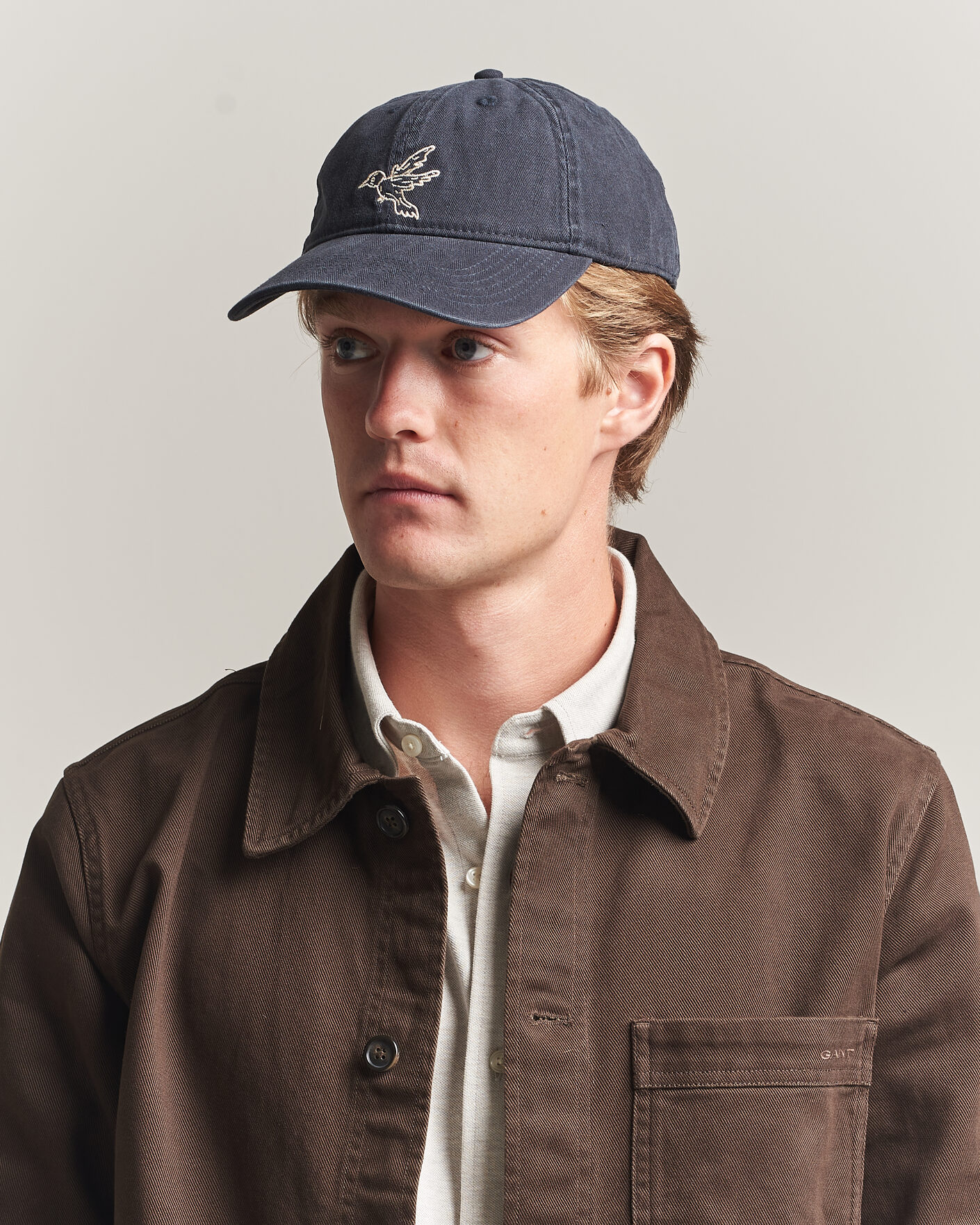 Heren | Hoeden en petten | Forét | Bird Washed Herringbone Cap Navy