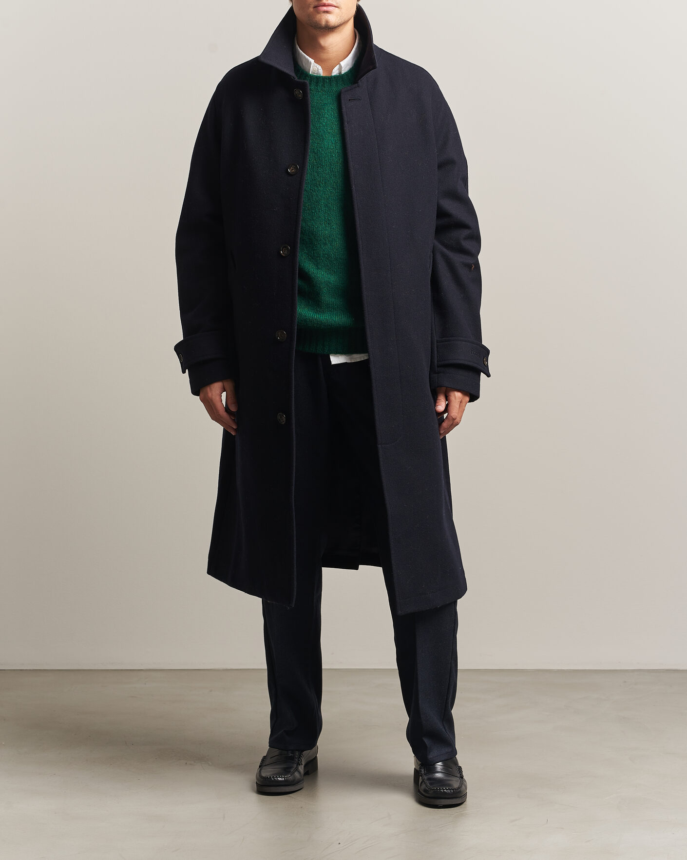 Heren | Broeken | Forét | Clay Wool Pants Navy