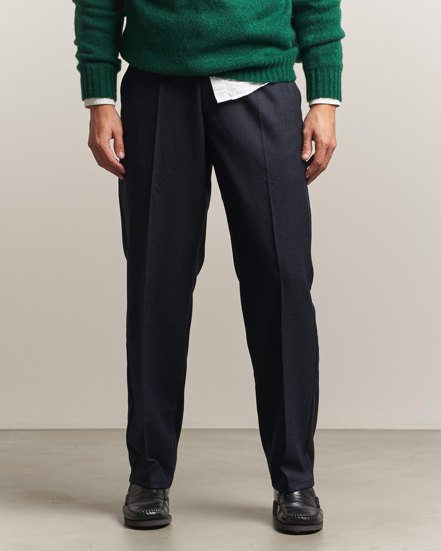 Heren | Broeken | Forét | Clay Wool Pants Navy