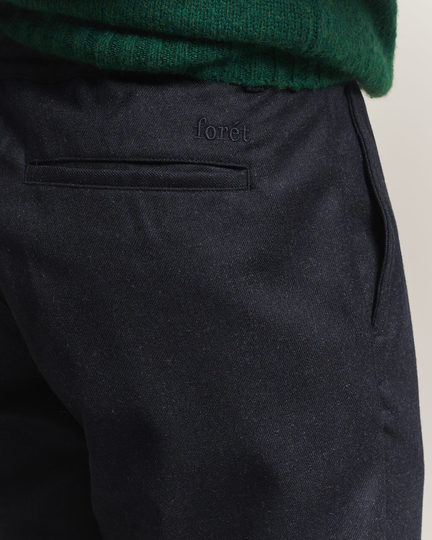 Heren | Broeken | Forét | Clay Wool Pants Navy