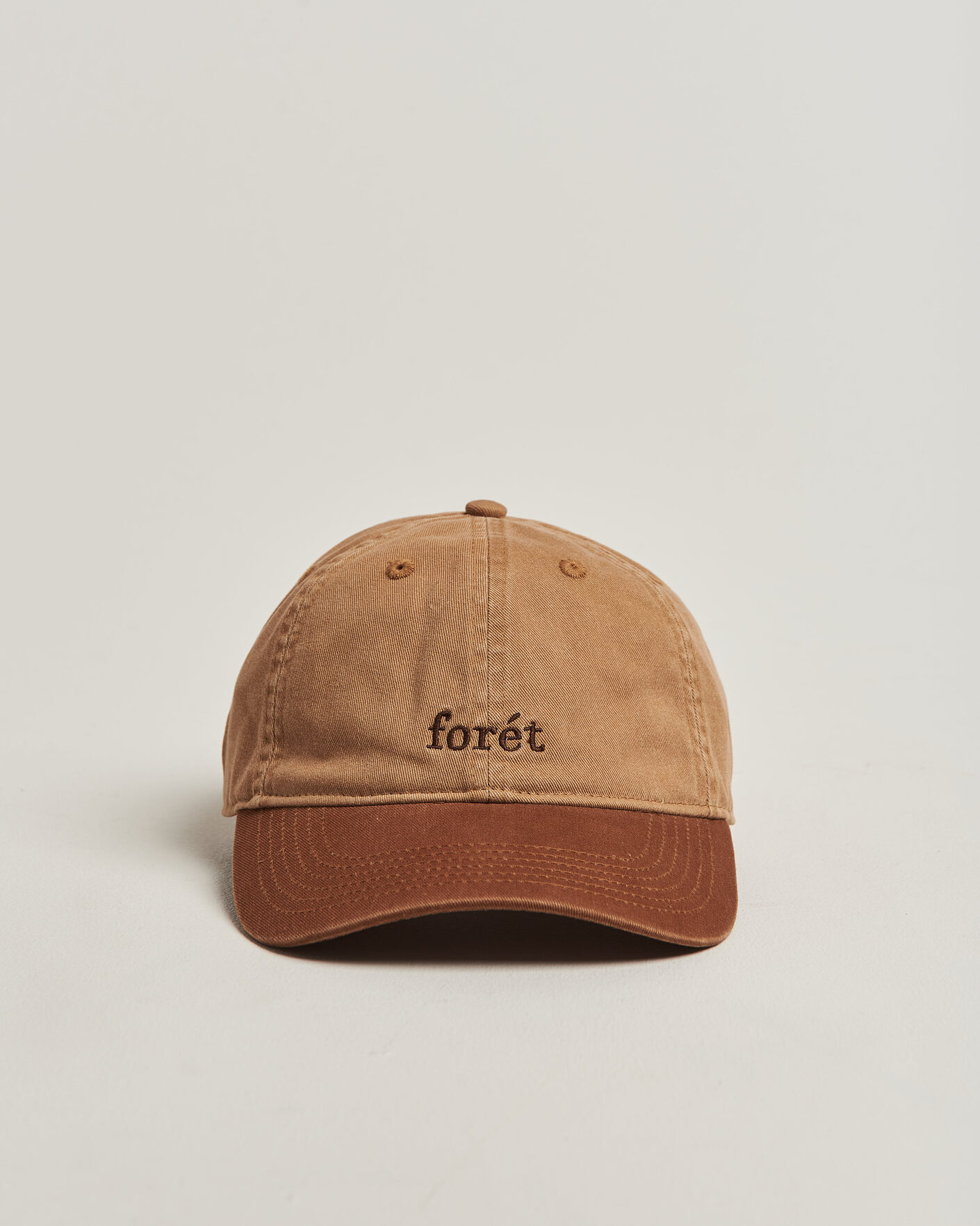 Heren | Hoeden en petten | Forét | Hawk Washed 2-Tone Cap Khaki/Brown