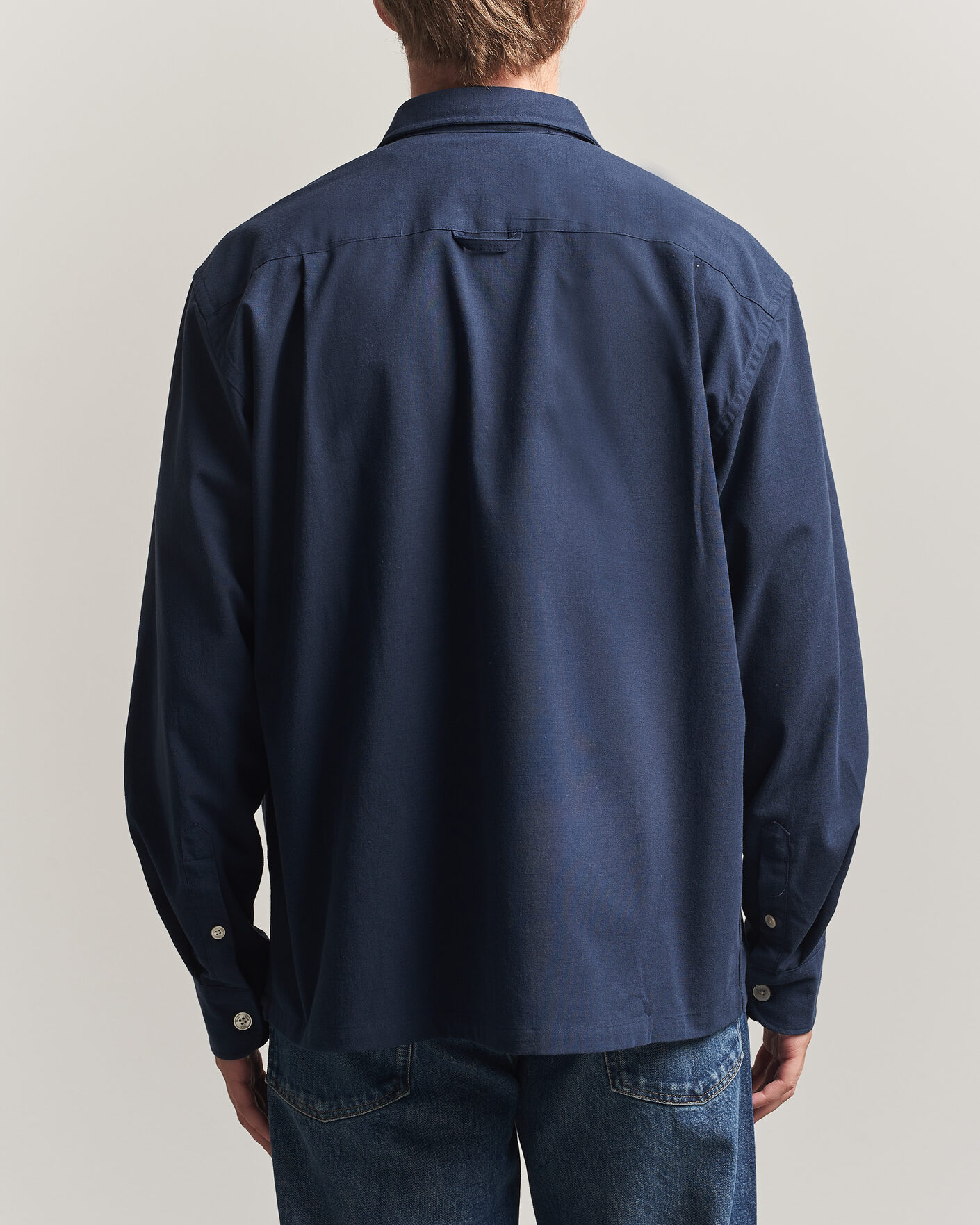 Heren | Overhemden | Forét | Lunar Relaxed Fit Textured Overshirt Navy