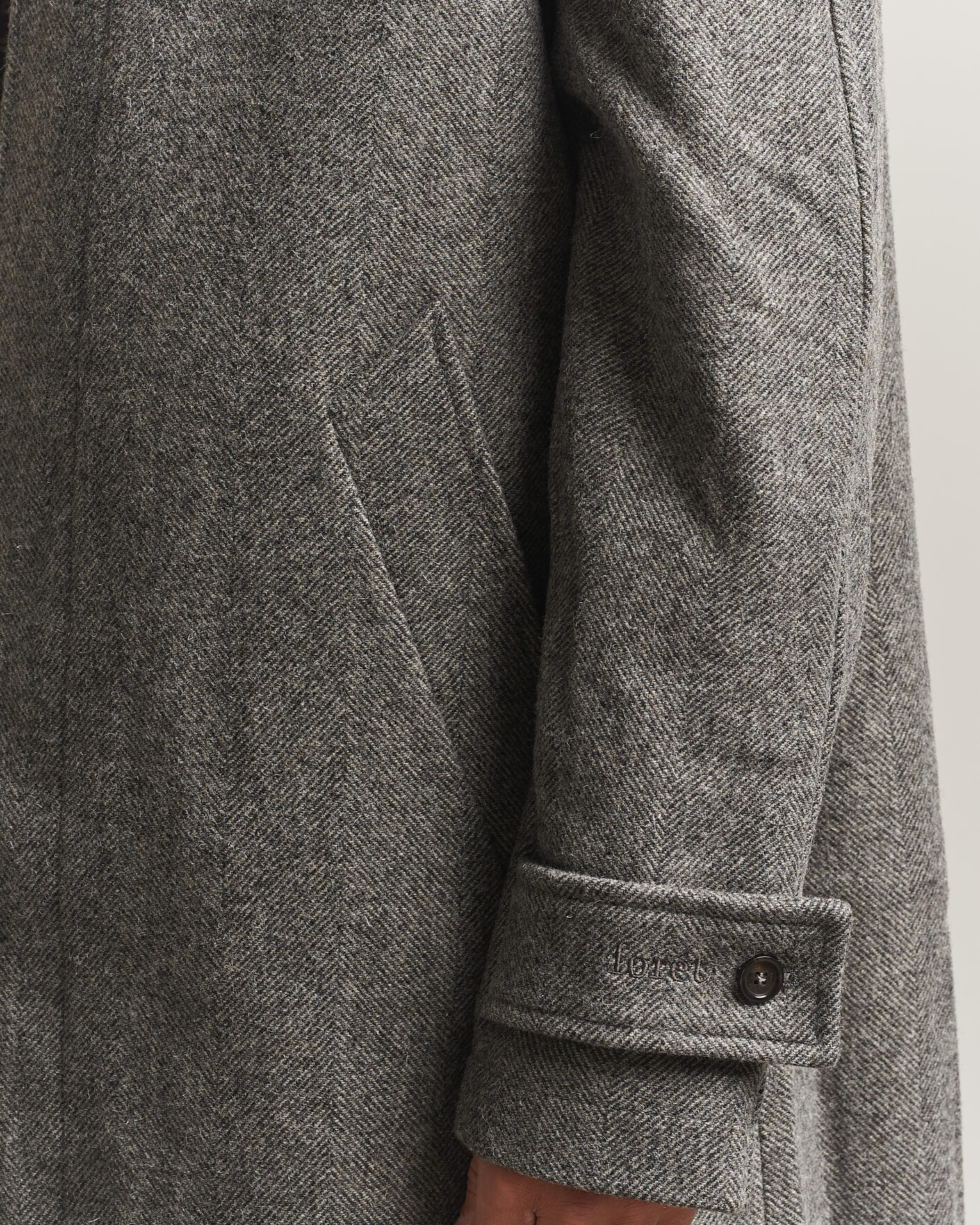 Heren | Jassen | Forét | Pine Wool Coat Grey Herringbone