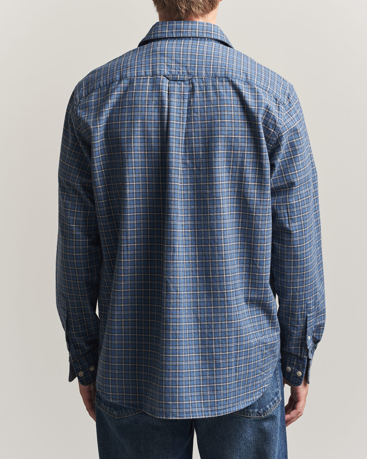 Heren | Overhemden | Forét | Ridge Flannel Check Shirt Navy
