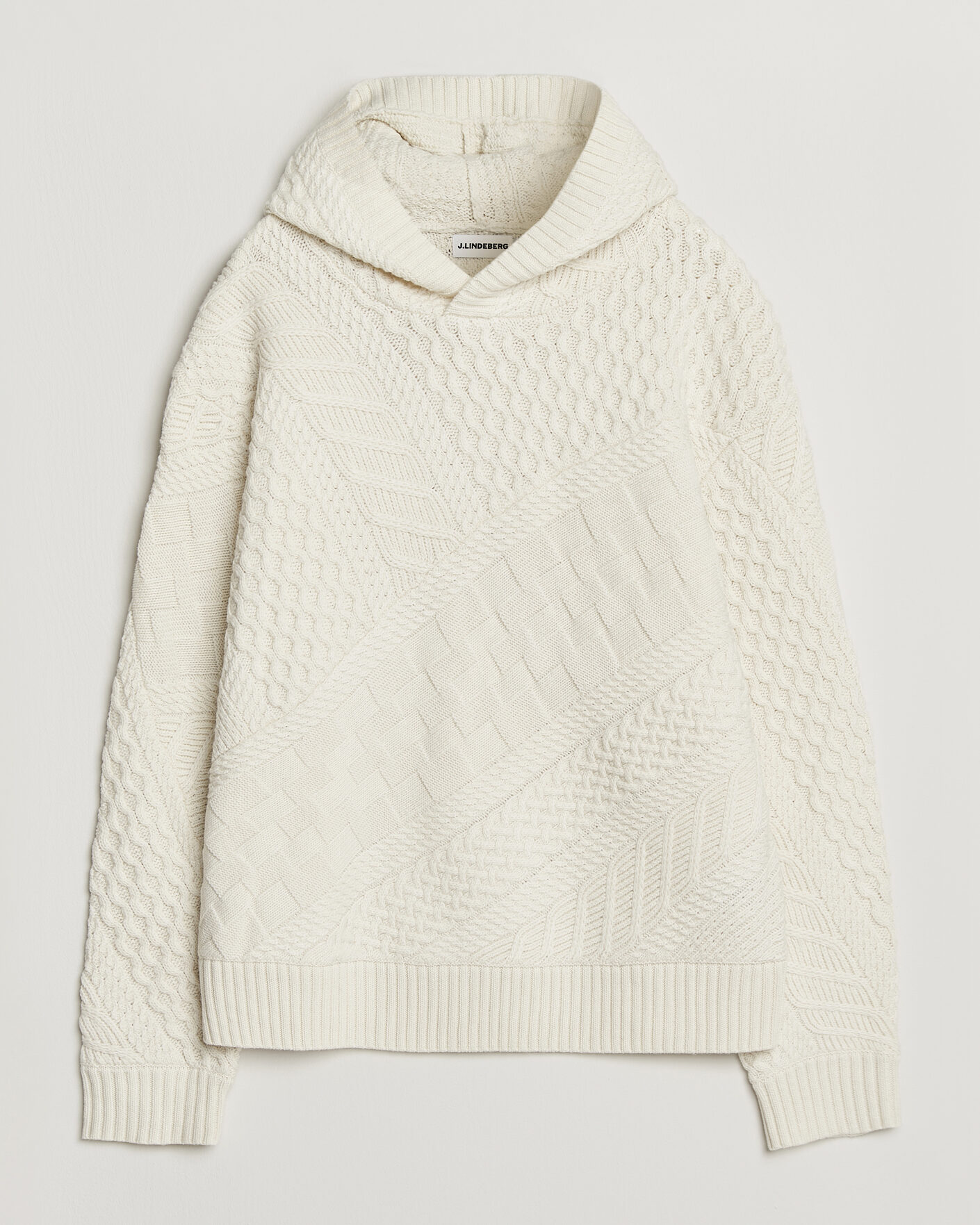 Heren | Truien | J.Lindeberg | Savio Cable Knitted Hoodie Tofu