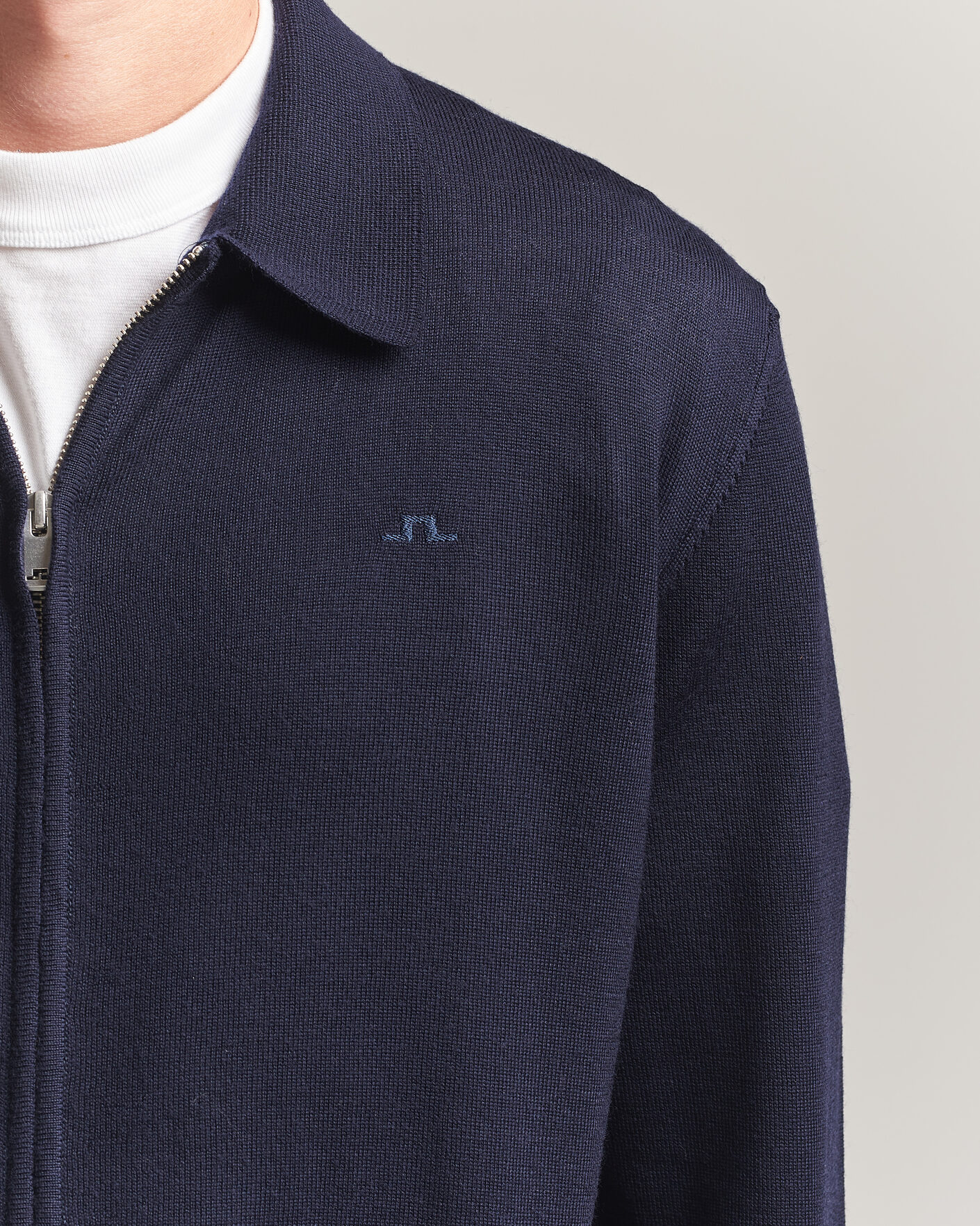 Heren | Truien | J.Lindeberg | Kaleb Merino Full Zip JL Navy