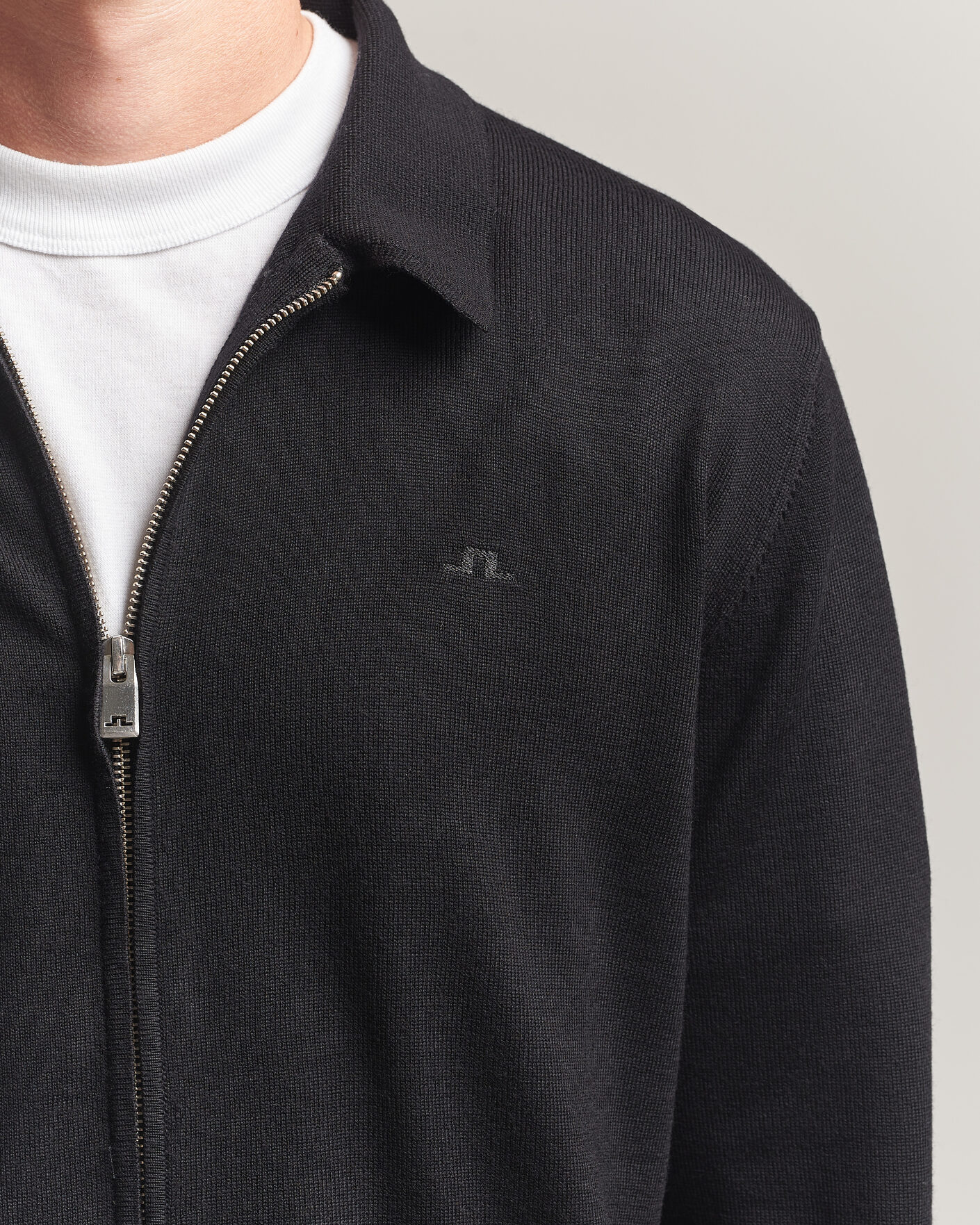 Heren | Truien | J.Lindeberg | Kaleb Merino Full Zip Black