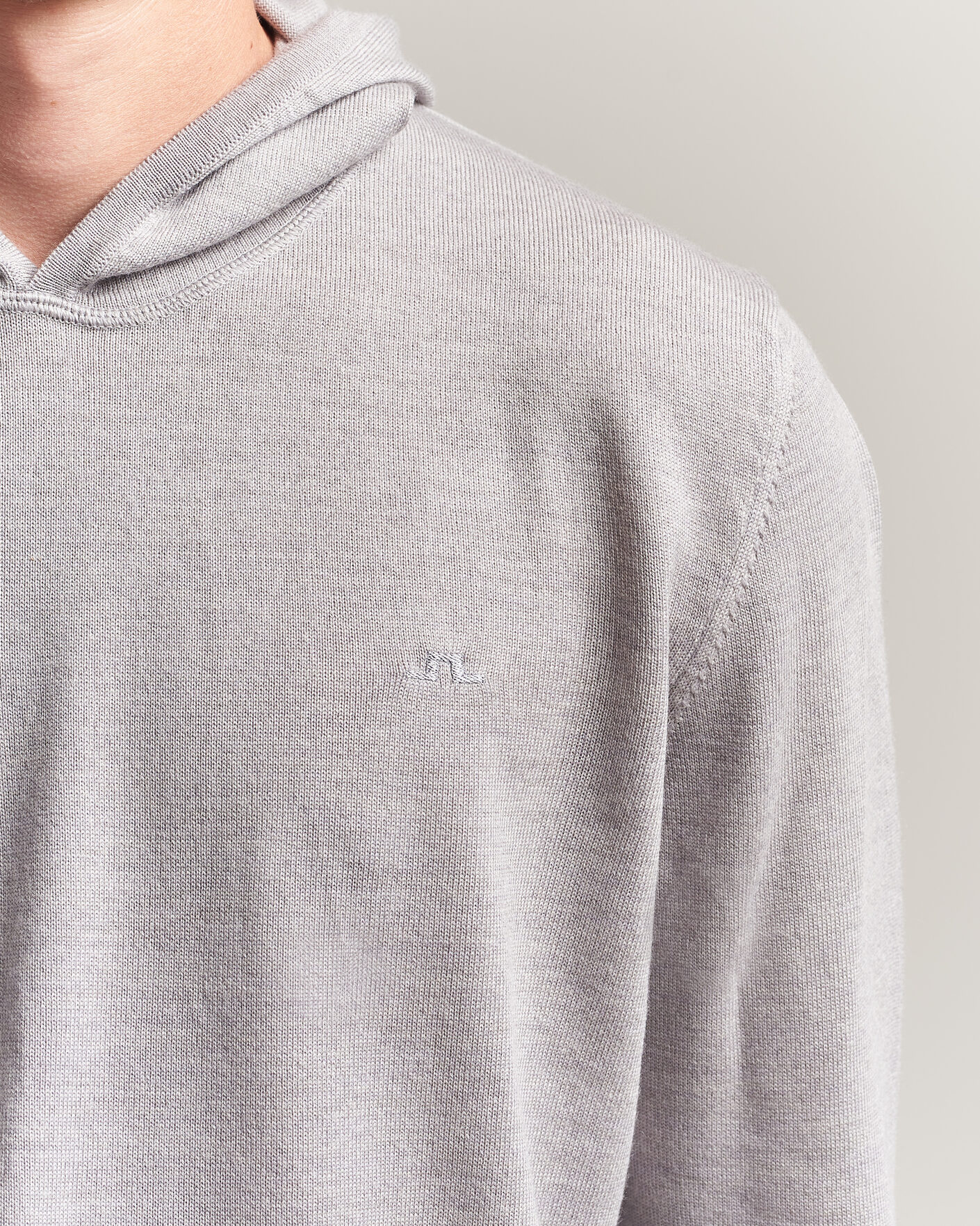 Heren | Truien | J.Lindeberg | Karl Merino Hoodie Light Grey Melange