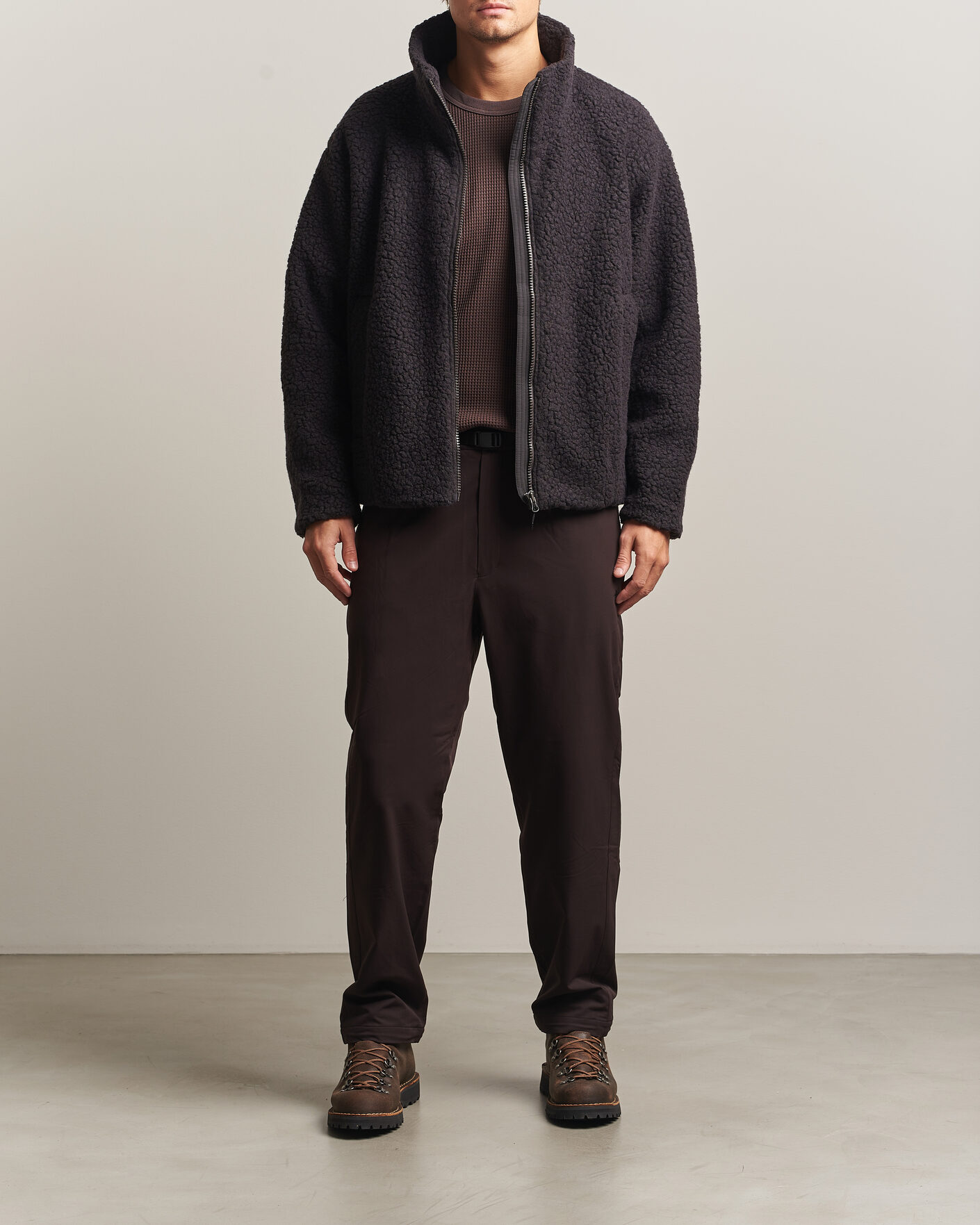 Heren | Truien | Goldwin | Deep Pile Fleece Jacket Espresso