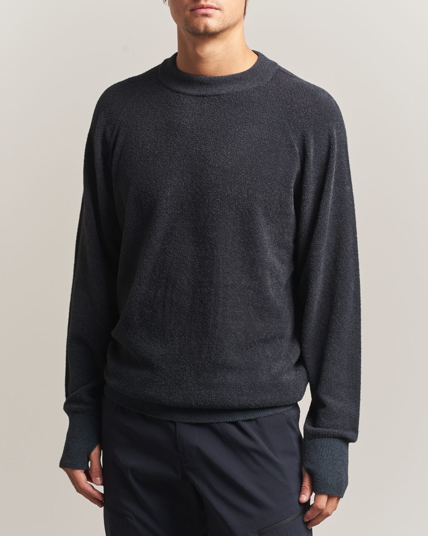 Heren | Truien | Goldwin | Mesh Pile Crew Neck Wolf Gray