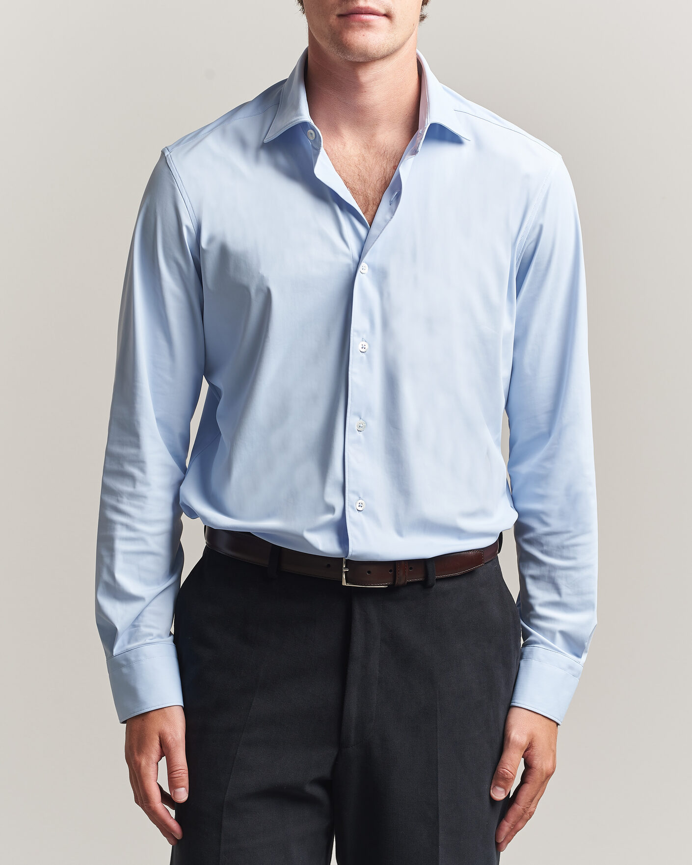 Heren | Overhemden | Grigio | Jersey Shirt Light Blue