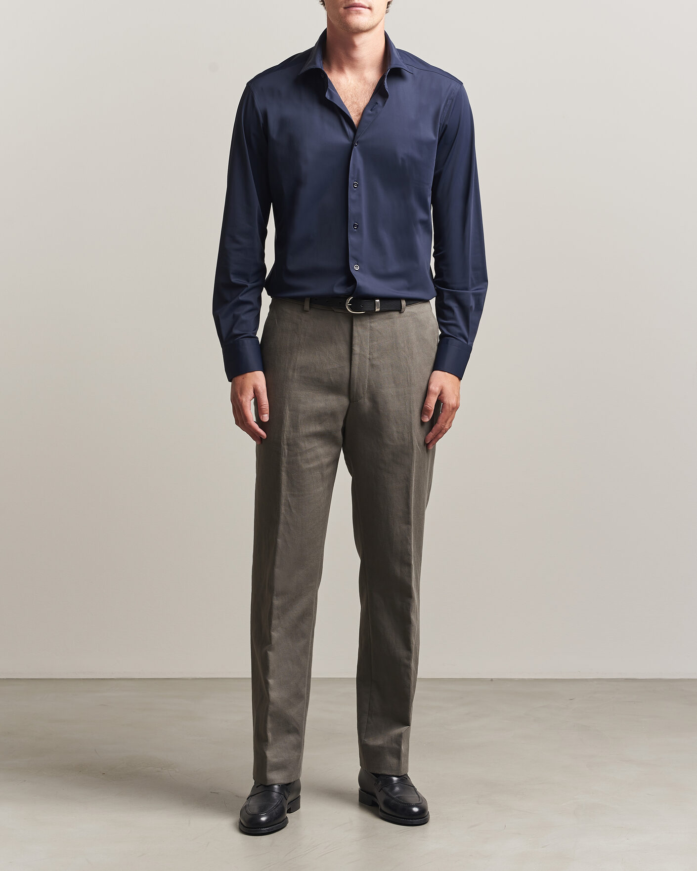 Heren | Overhemden | Grigio | Jersey Shirt Navy