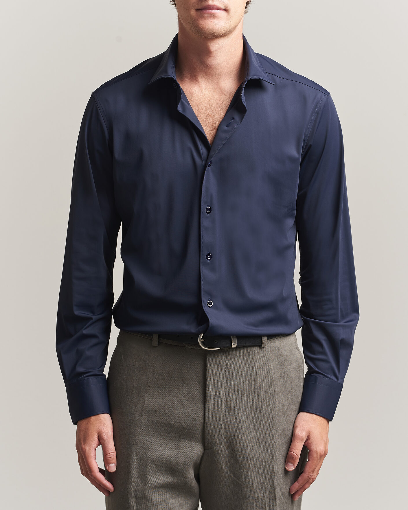 Heren | Overhemden | Grigio | Jersey Shirt Navy