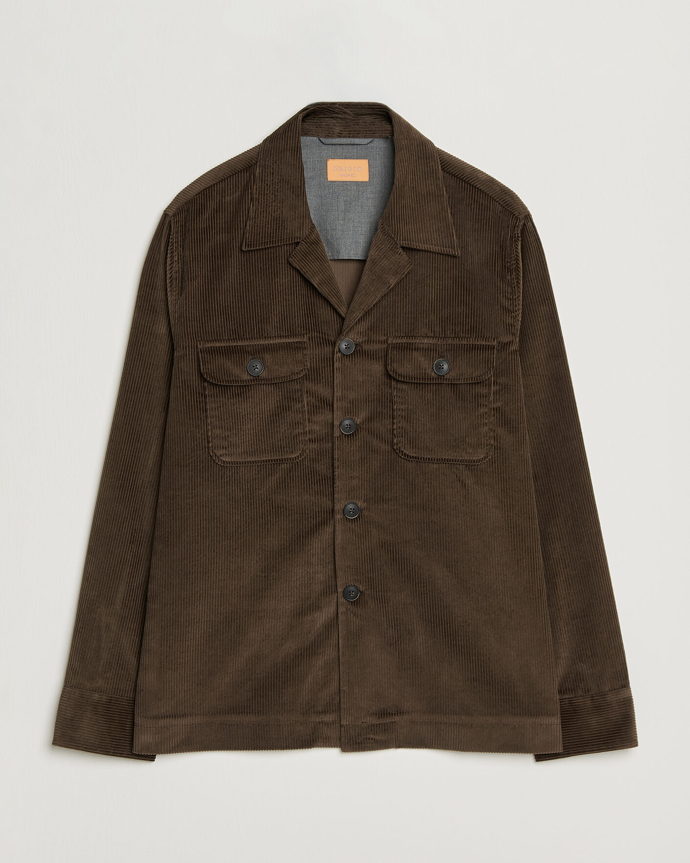Heren | Overhemden | Grigio | Corduroy Overshirt Dark Brown