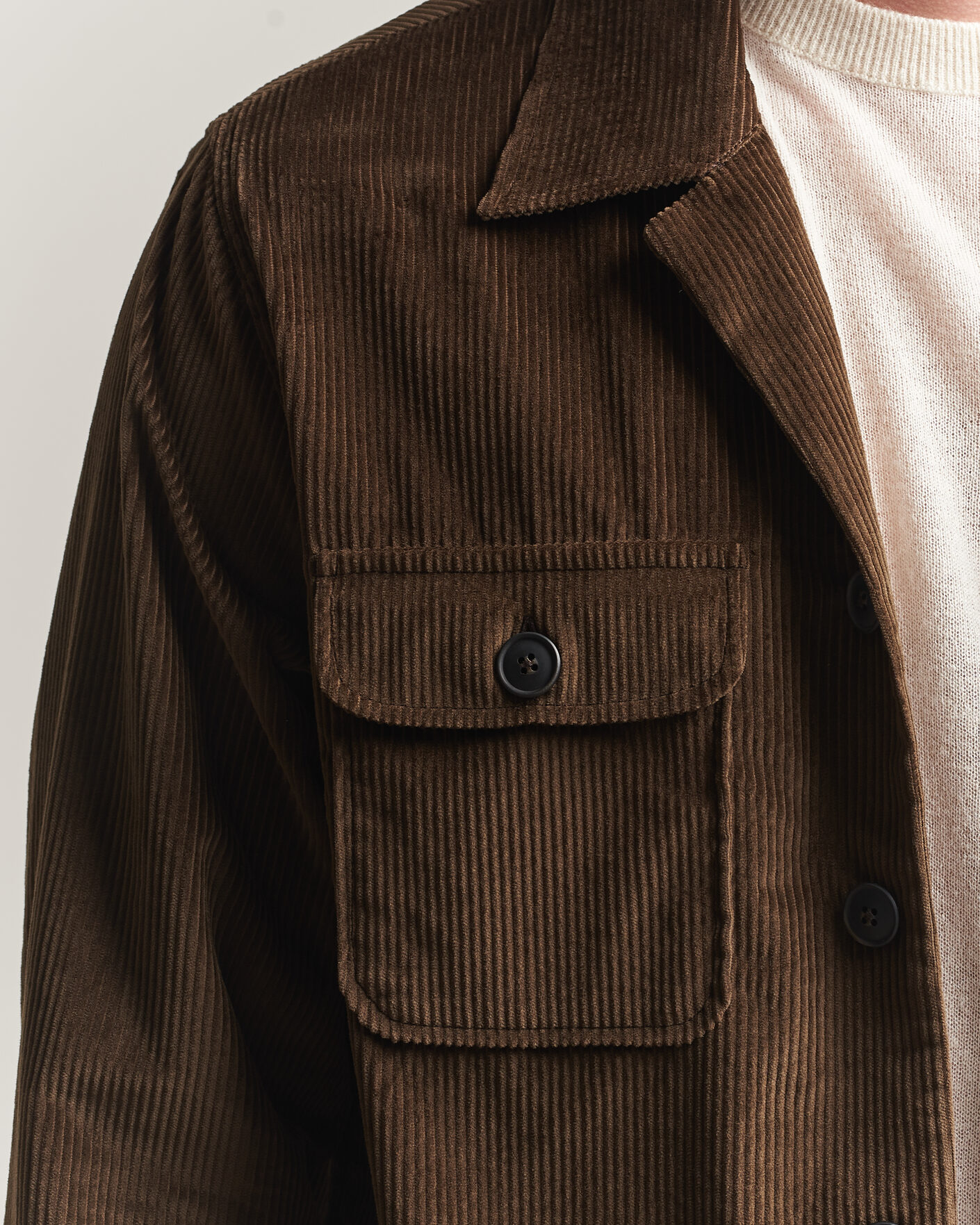 Heren | Overhemden | Grigio | Corduroy Overshirt Dark Brown