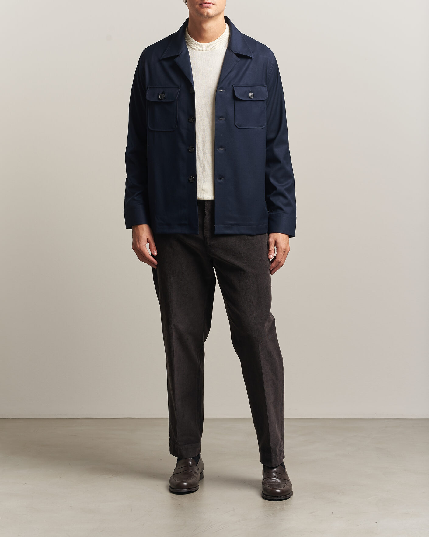 Heren | Overhemden | Grigio | Twill Overshirt Navy