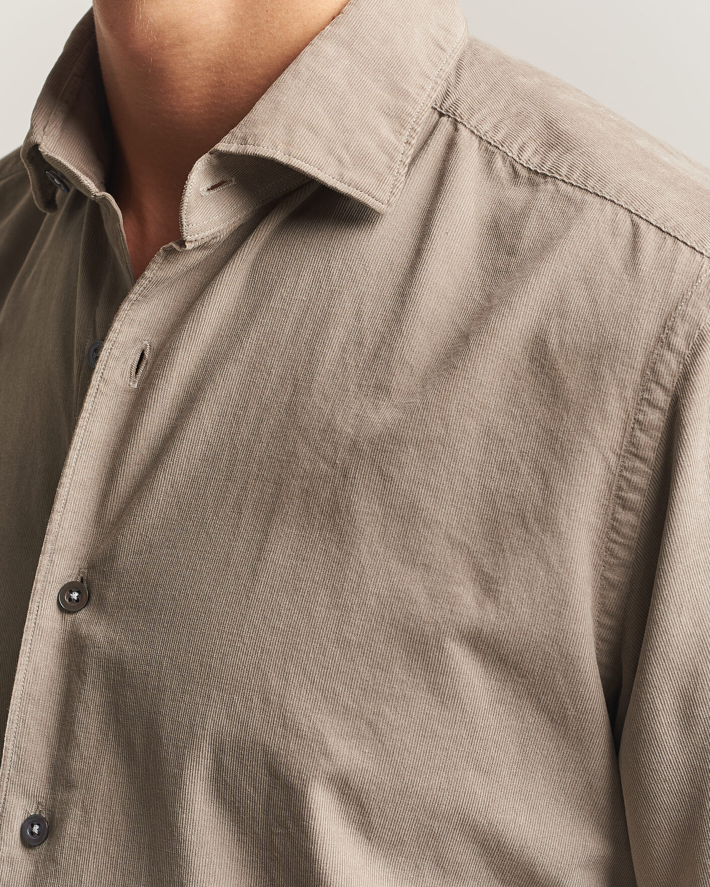 Heren | Overhemden | Grigio | Corduroy Shirt Beige