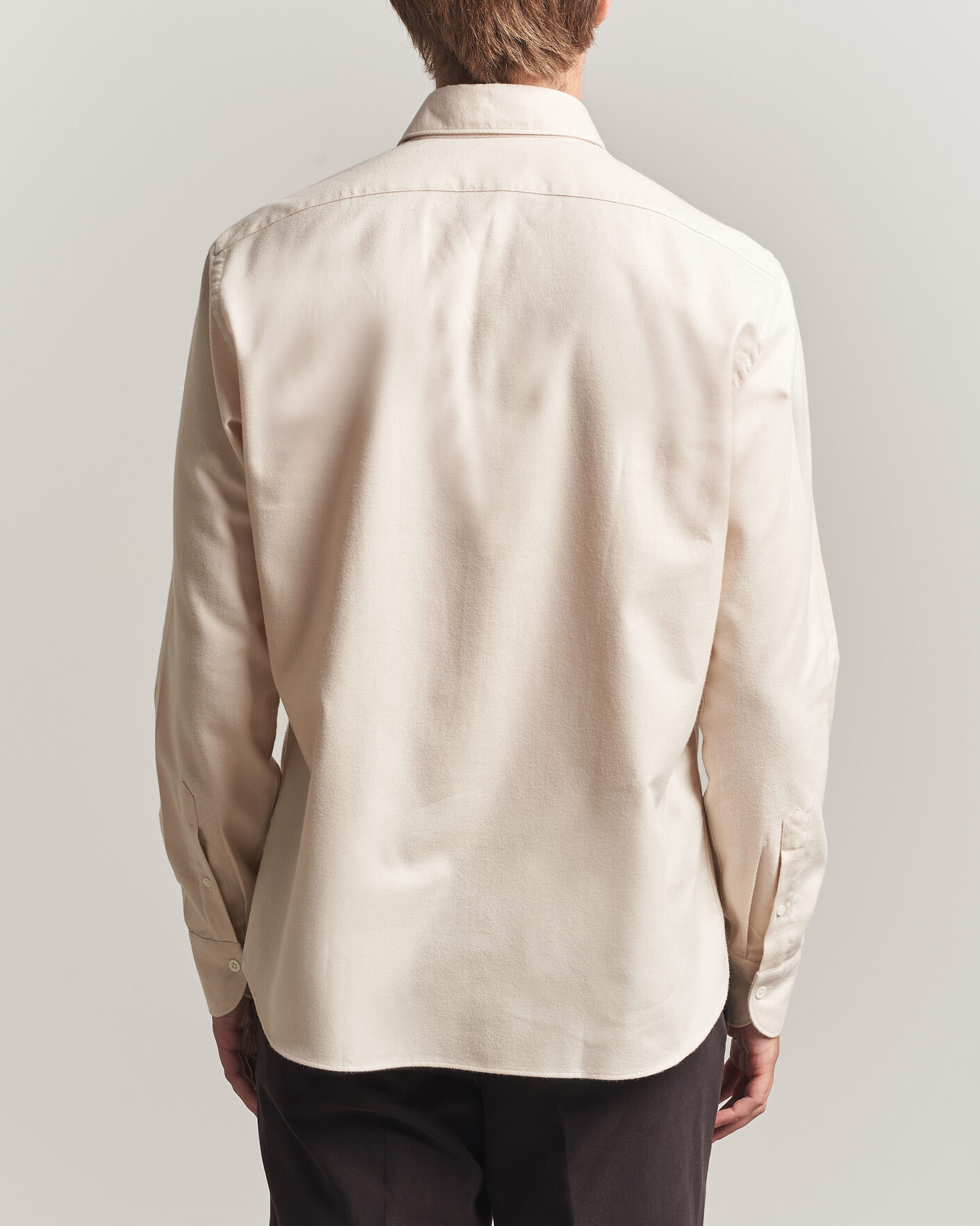 Heren | Overhemden | Grigio | Washed Flannel Shirt Off White