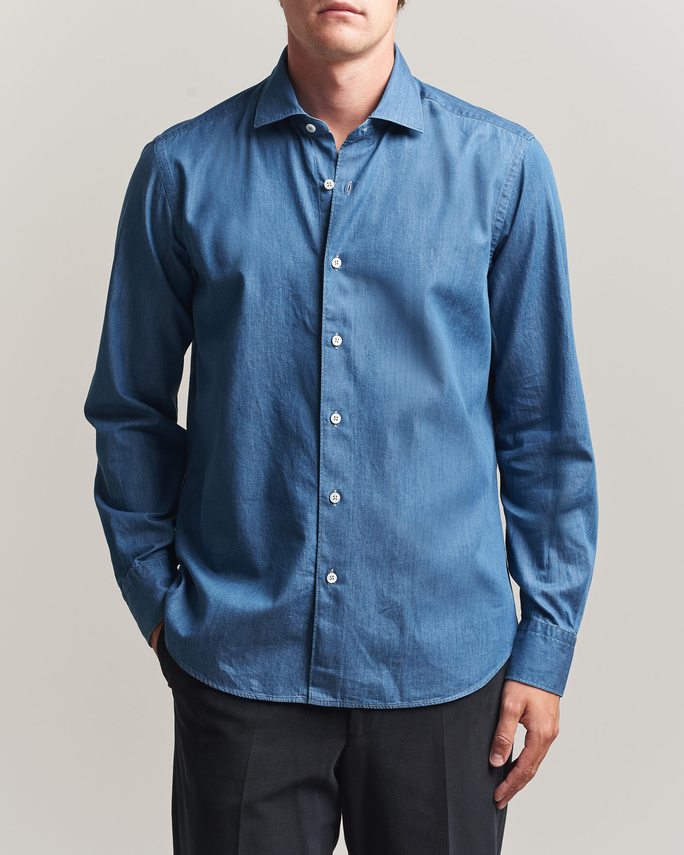 Heren | Overhemden | Grigio | Denim Shirt Light Blue