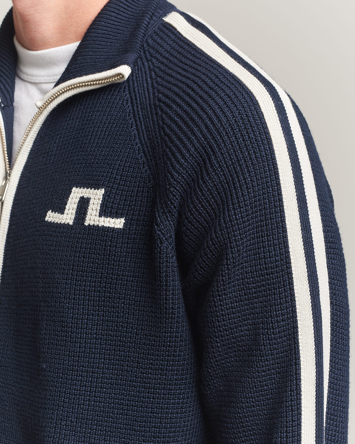 Heren | Truien | J.Lindeberg | Craig Knitted Full Zip JL Navy