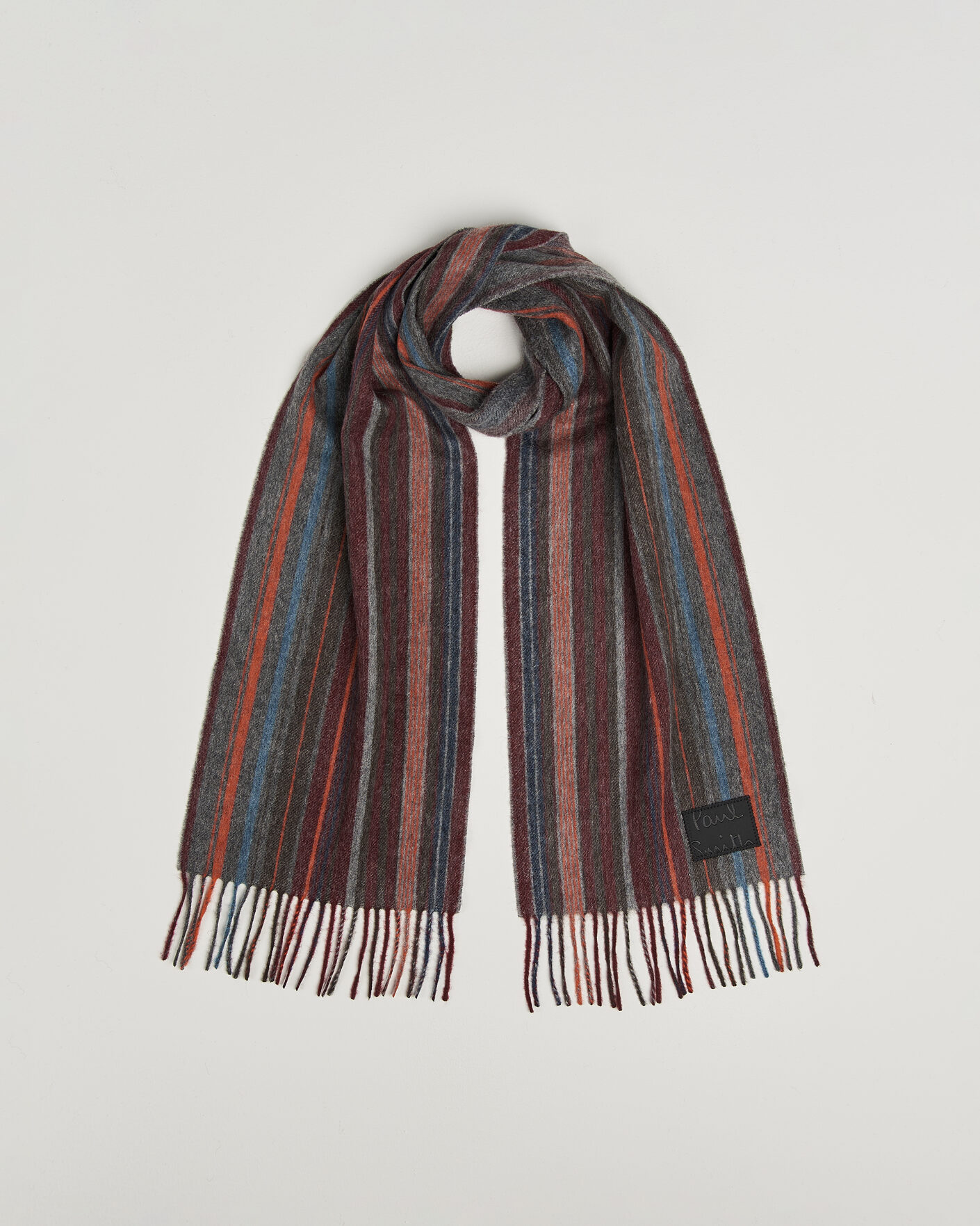 Heren | Sjaals | Paul Smith | Lambswool Striped Scarf Red