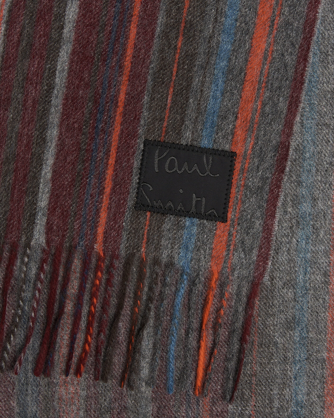Heren | Sjaals | Paul Smith | Lambswool Striped Scarf Red
