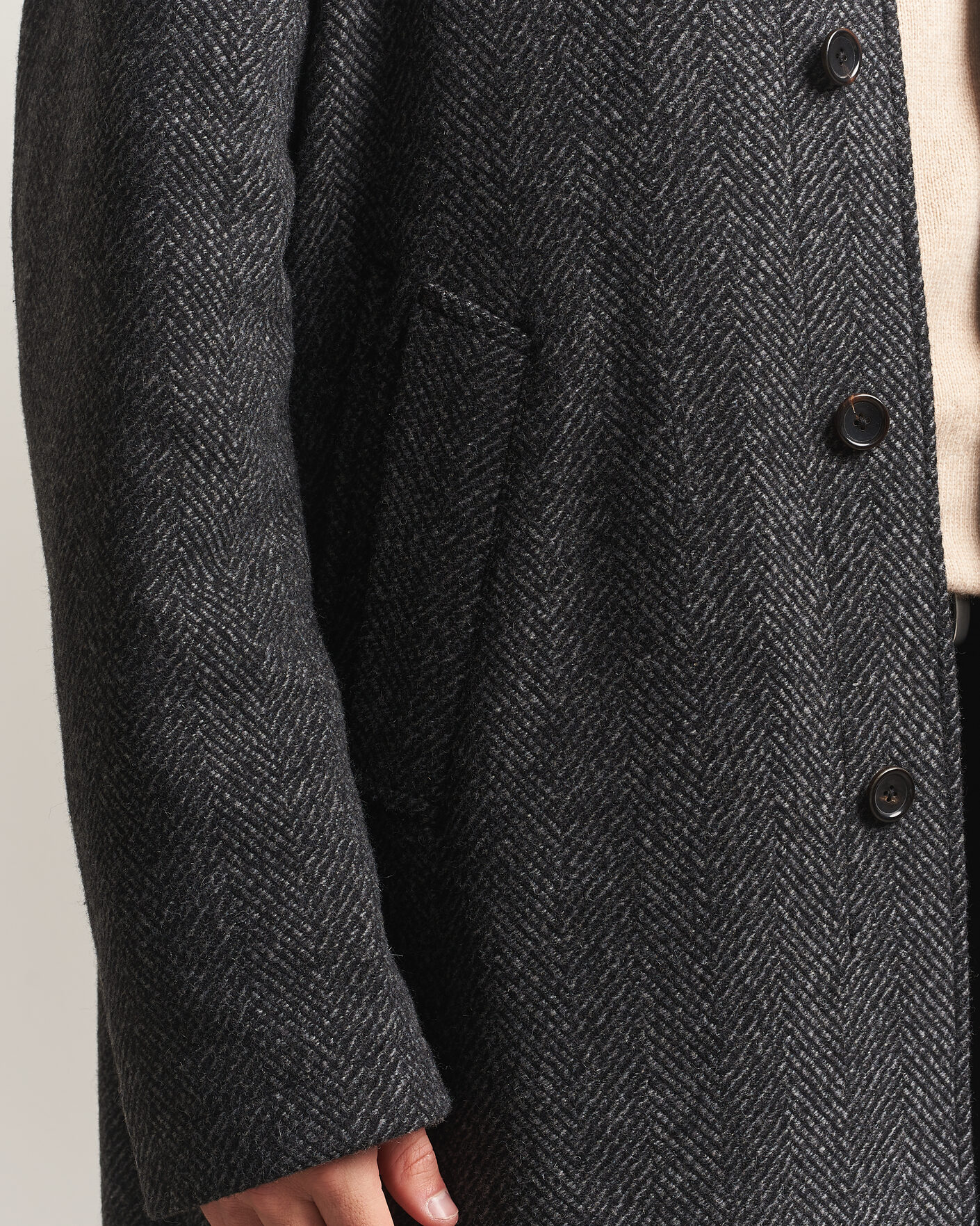 Heren | Jassen | PS Paul Smith | Wool Herringbone Coat Black